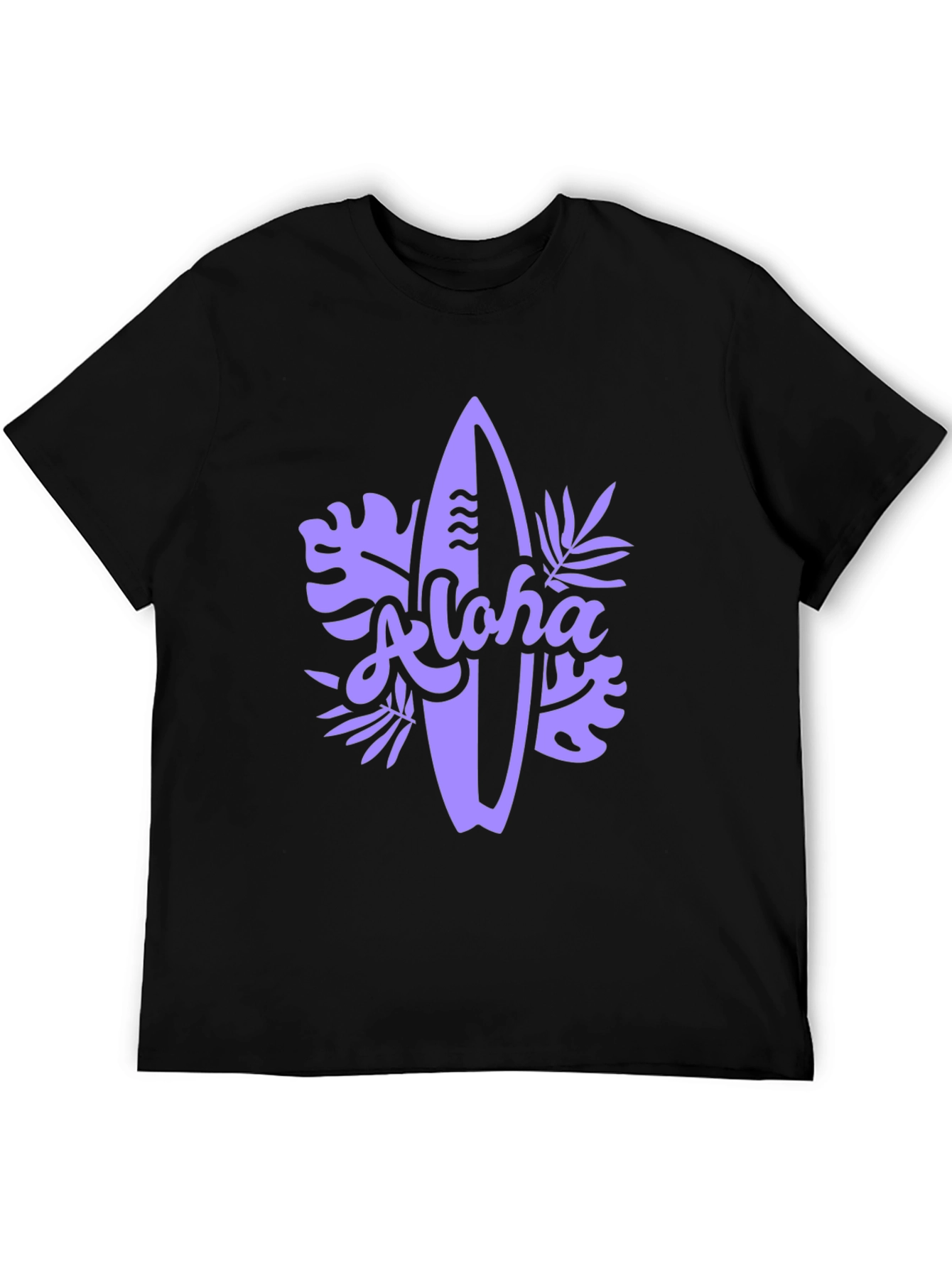 Aloha Surfboard Graphic Tee - Black Casual T-Shirt