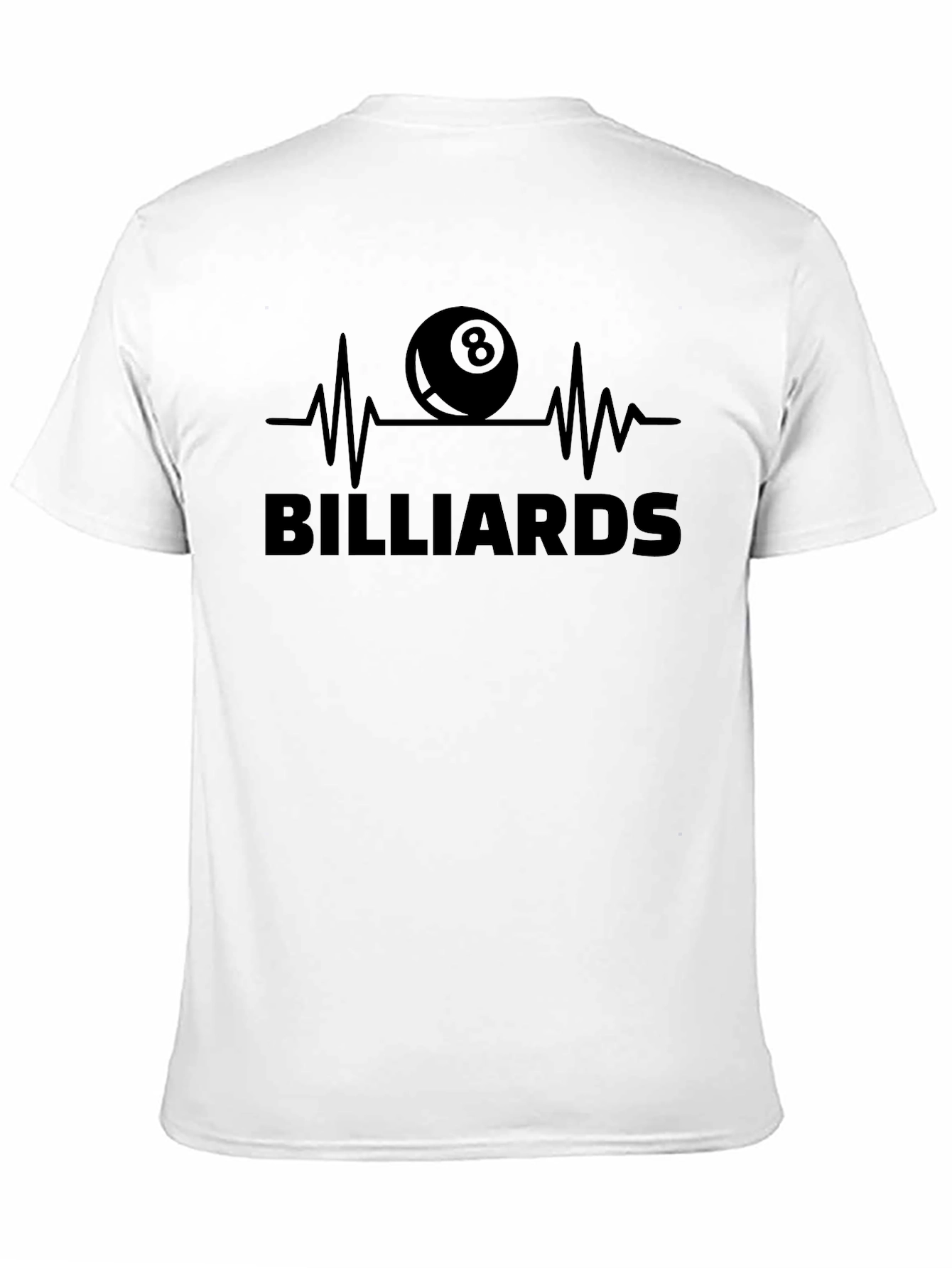 Billiards Eight Ball Heartbeat Graphic Tee