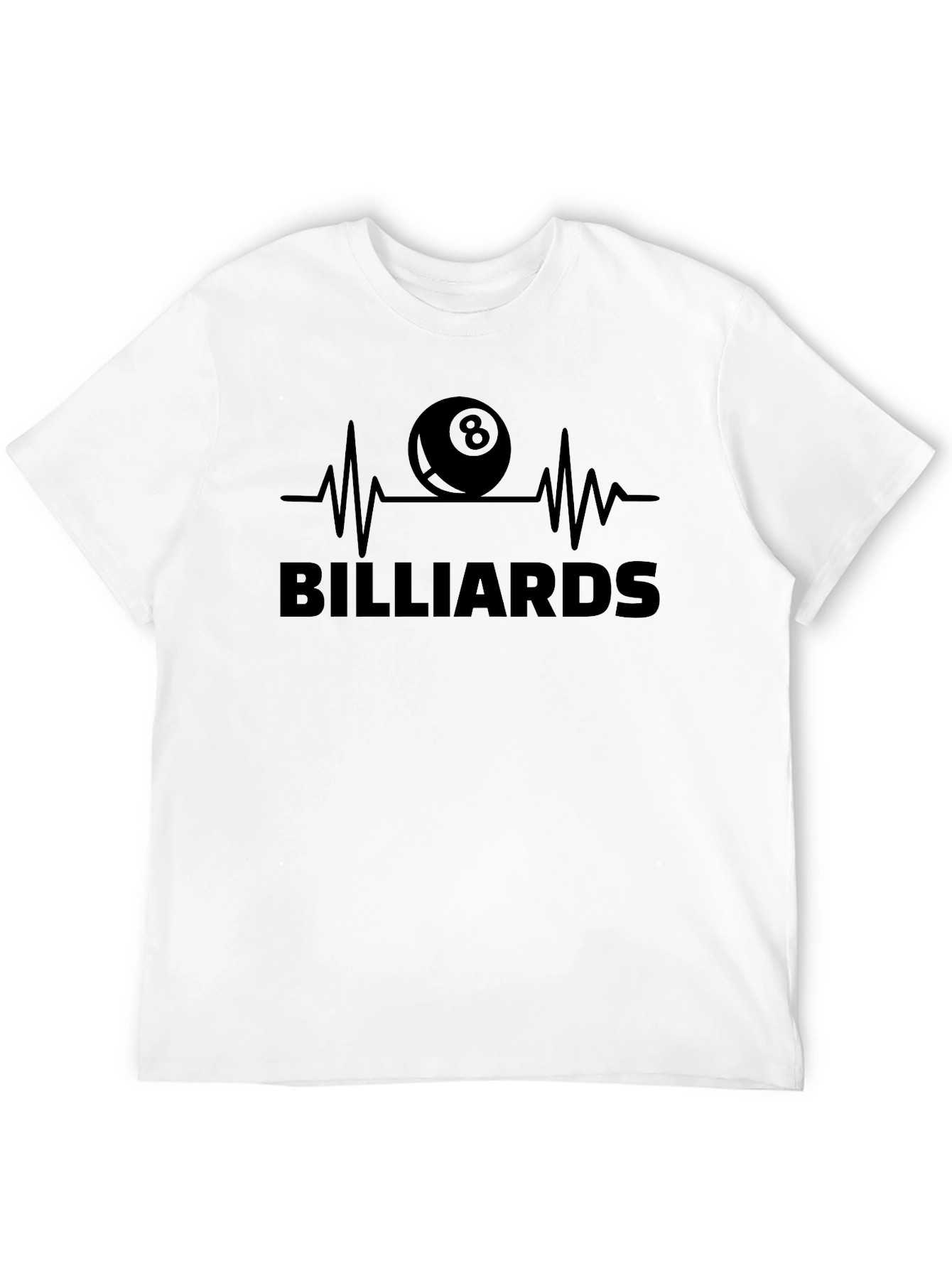 Billiards Eight Ball Heartbeat Graphic Tee