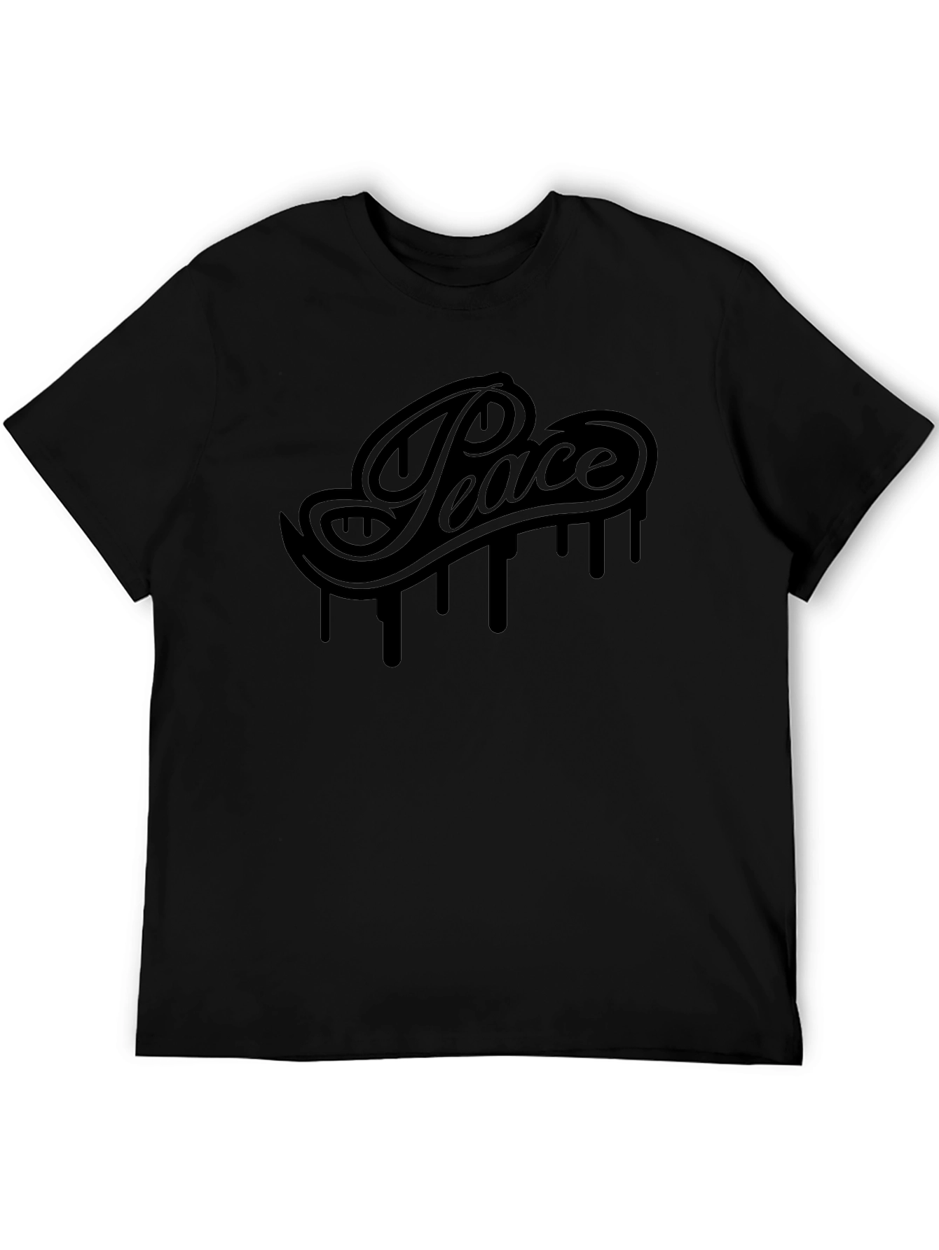 Peace Drip Graphic Tee - Black