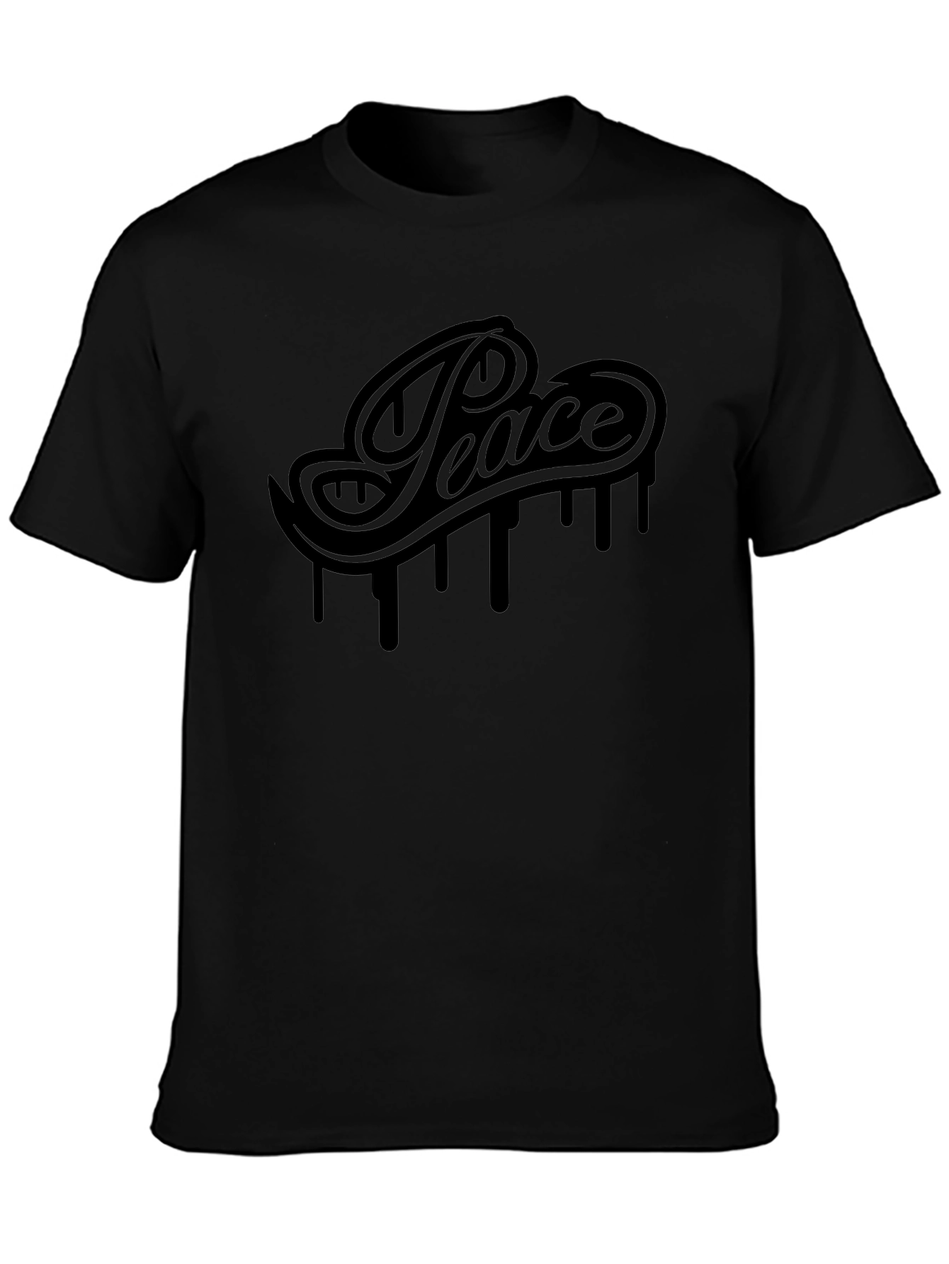 Peace Drip Graphic Tee - Black