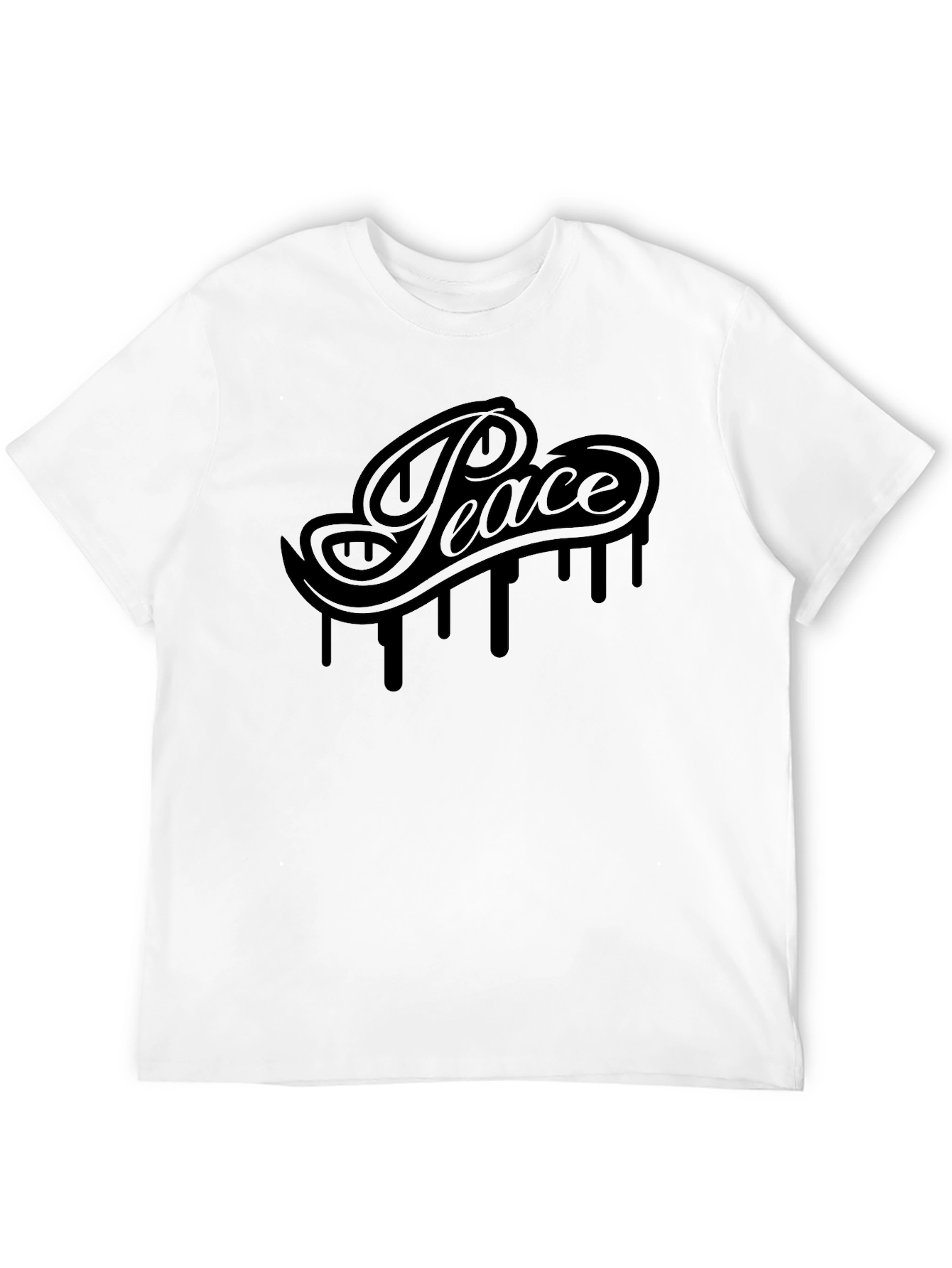 Peace Drip Graphic Tee - Black