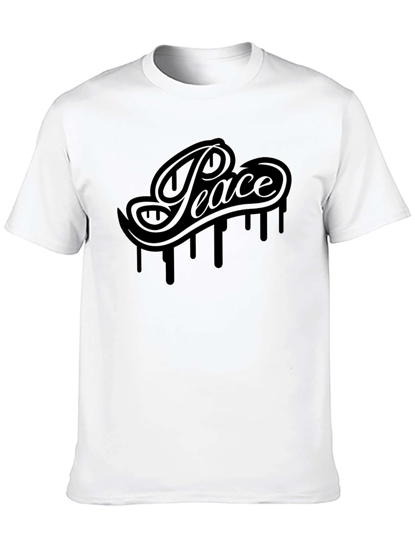 Peace Drip Graphic Tee - Black