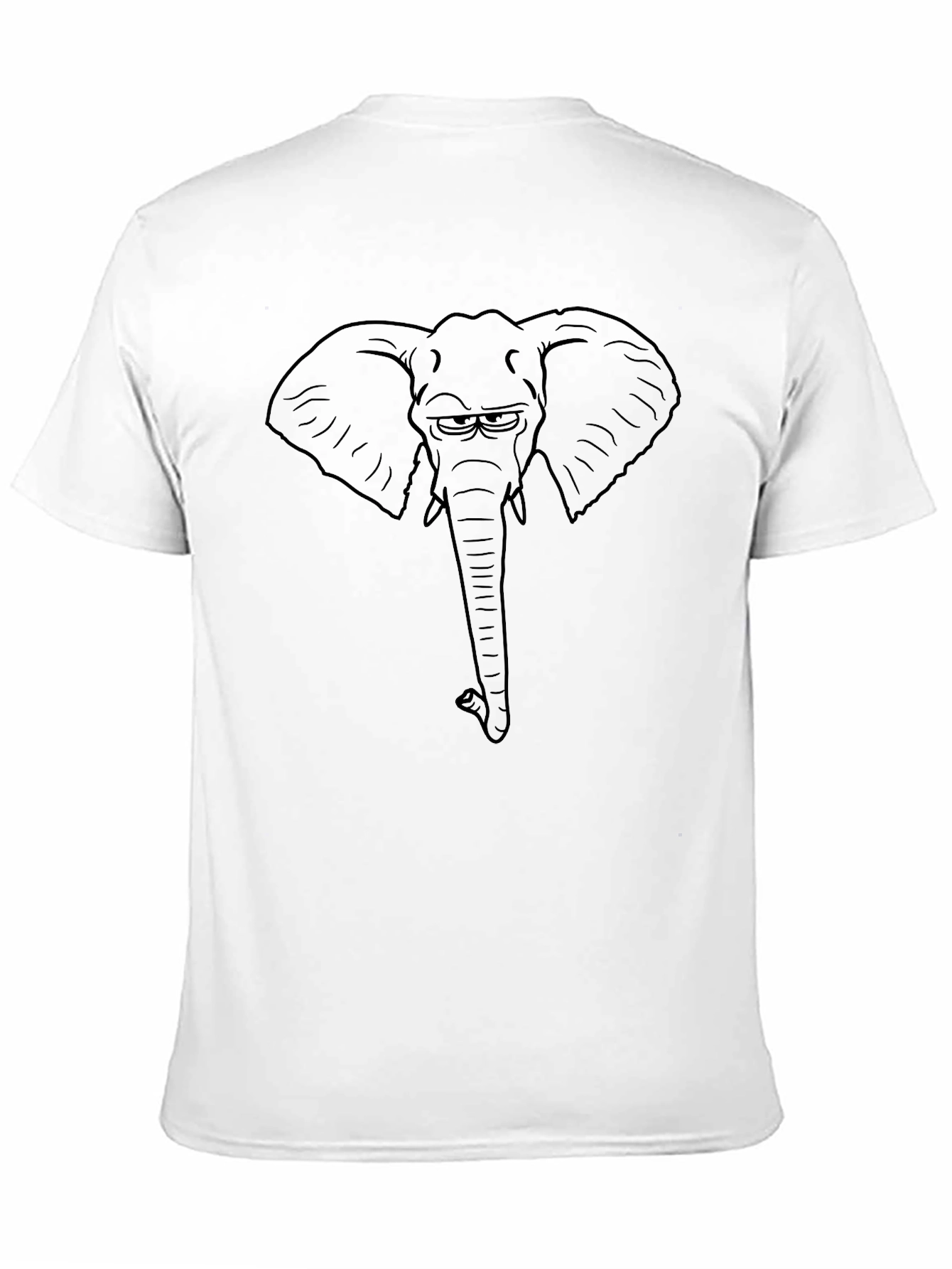 Black Elephant Outline Graphic Tee Shirt