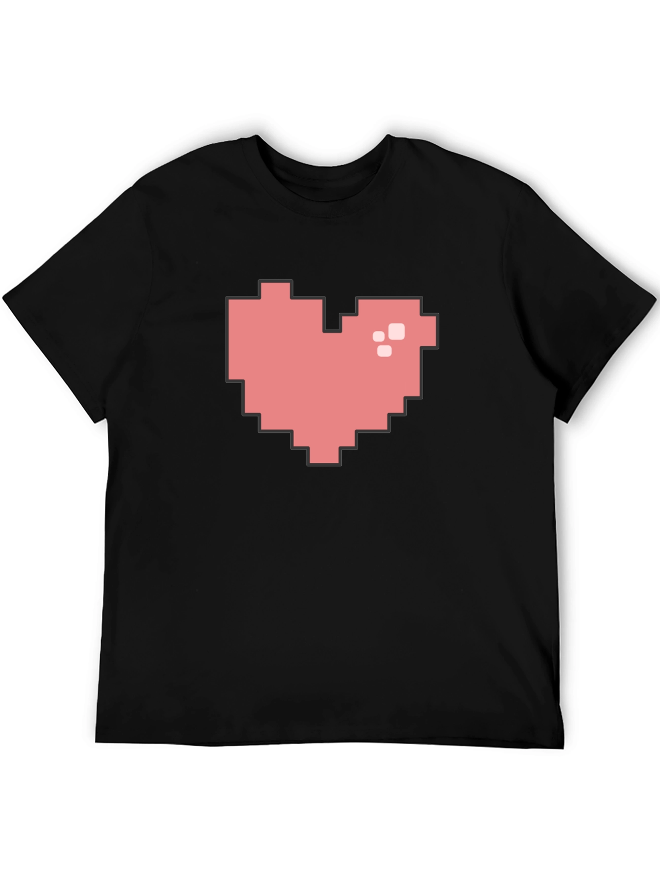 Pixel Heart Black T-Shirt - Gamer Style