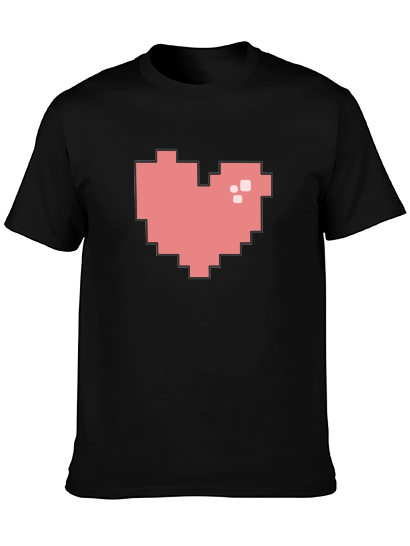 Pixel Heart Black T-Shirt - Gamer Style