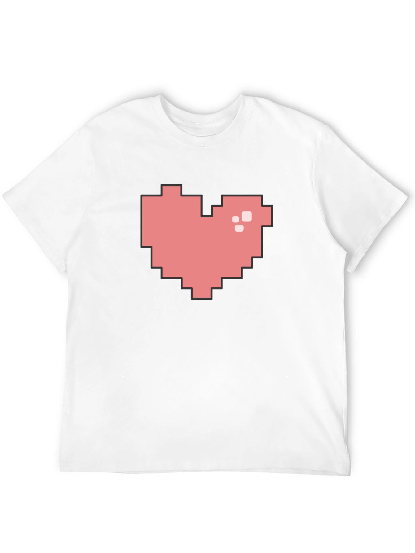 Pixel Heart Black T-Shirt - Gamer Style