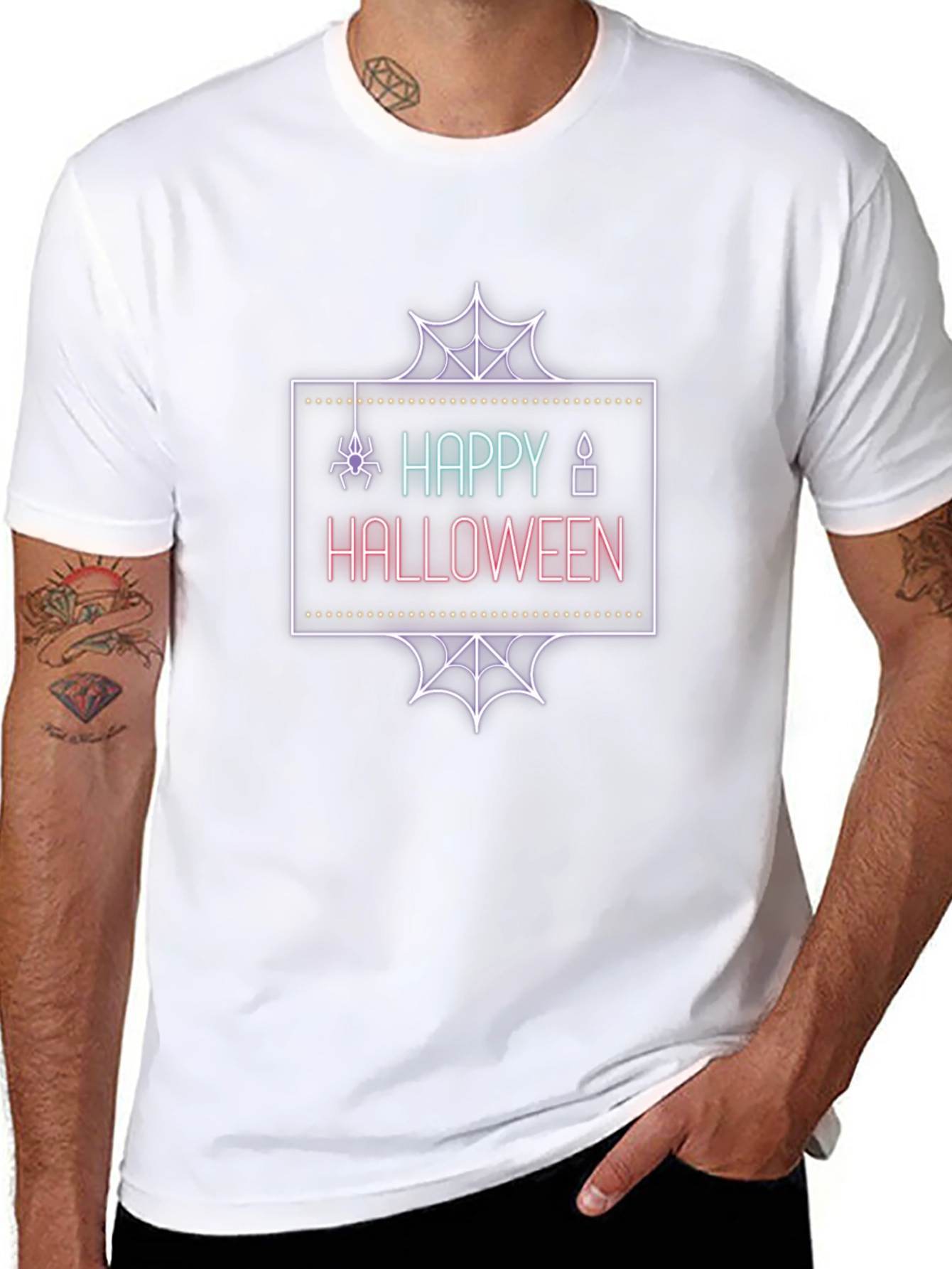 Happy Halloween Neon Graphic T-Shirt