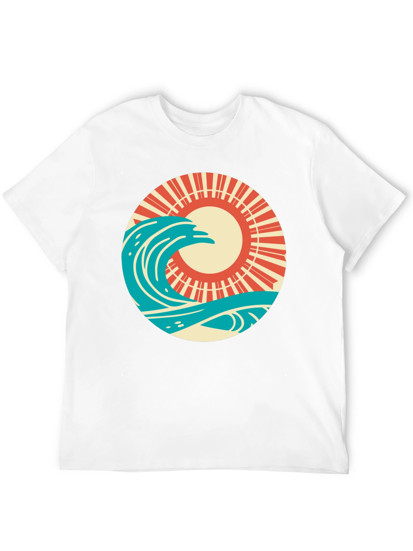 Retro Wave and Sun Graphic T-Shirt