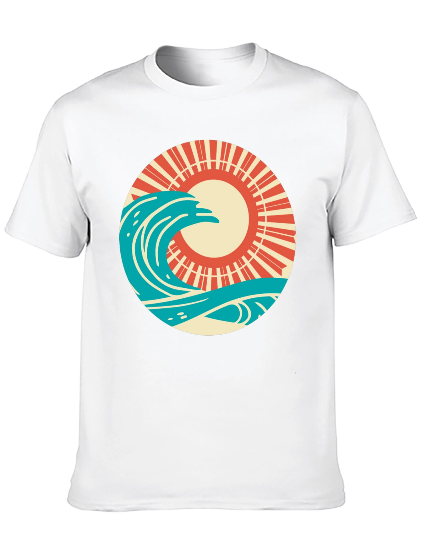Retro Wave and Sun Graphic T-Shirt