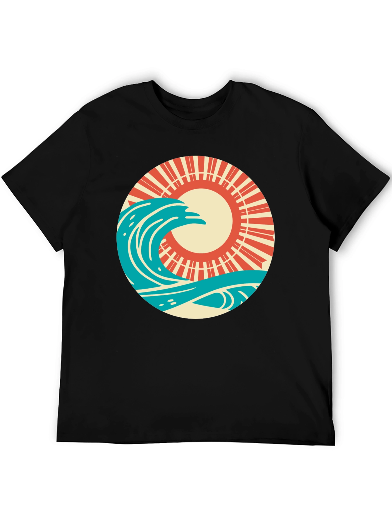 Retro Wave and Sun Graphic T-Shirt