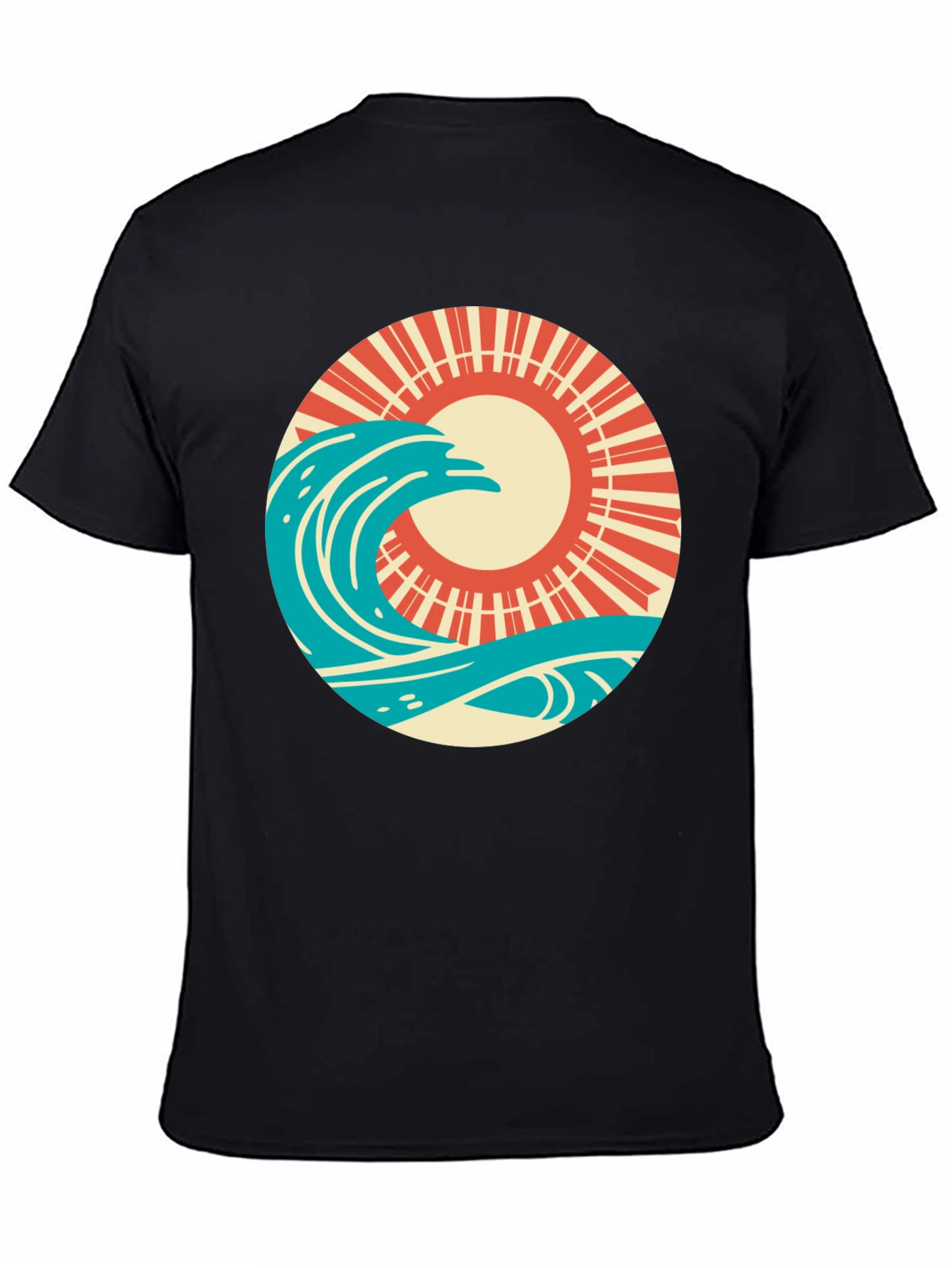 Retro Wave and Sun Graphic T-Shirt