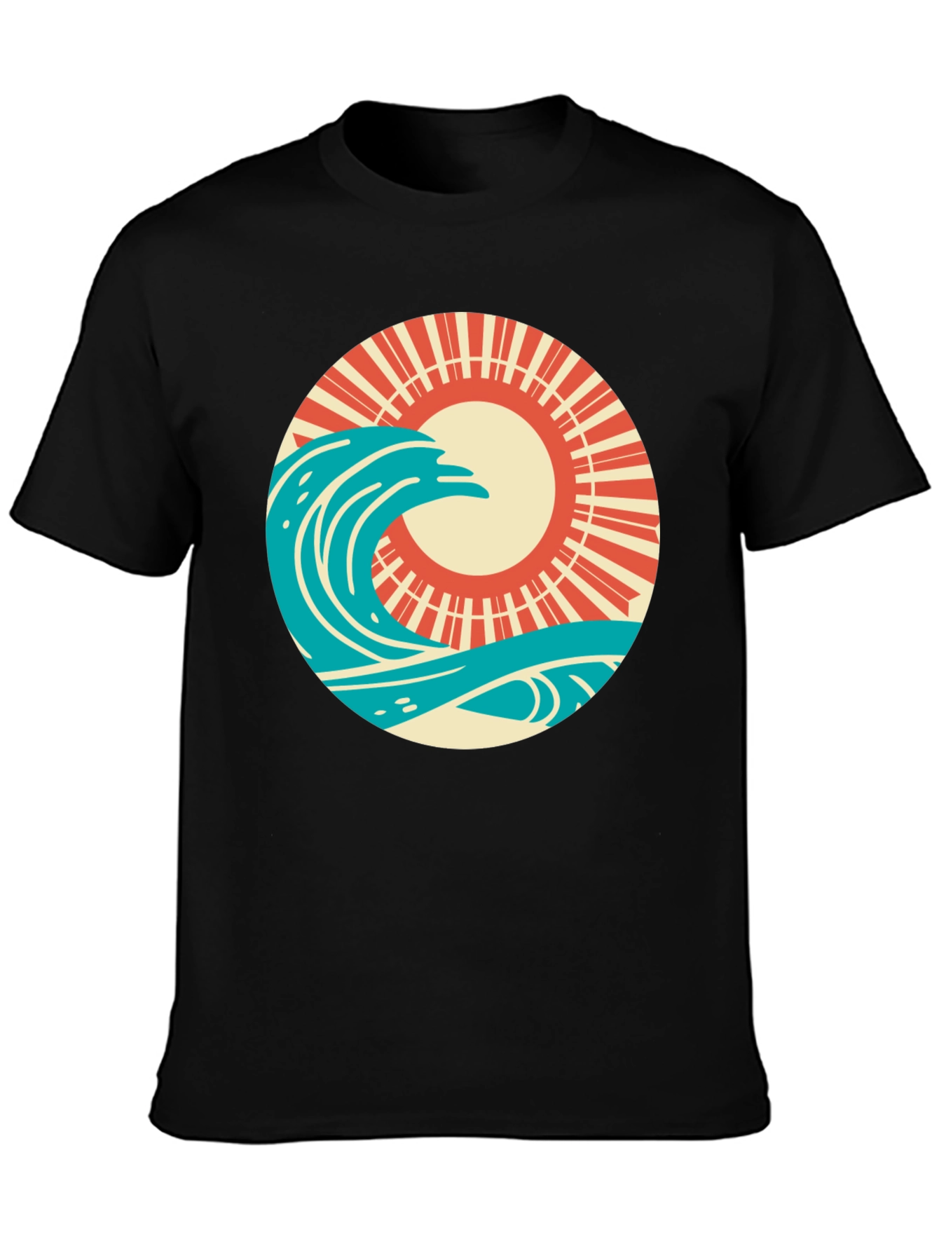 Retro Wave and Sun Graphic T-Shirt