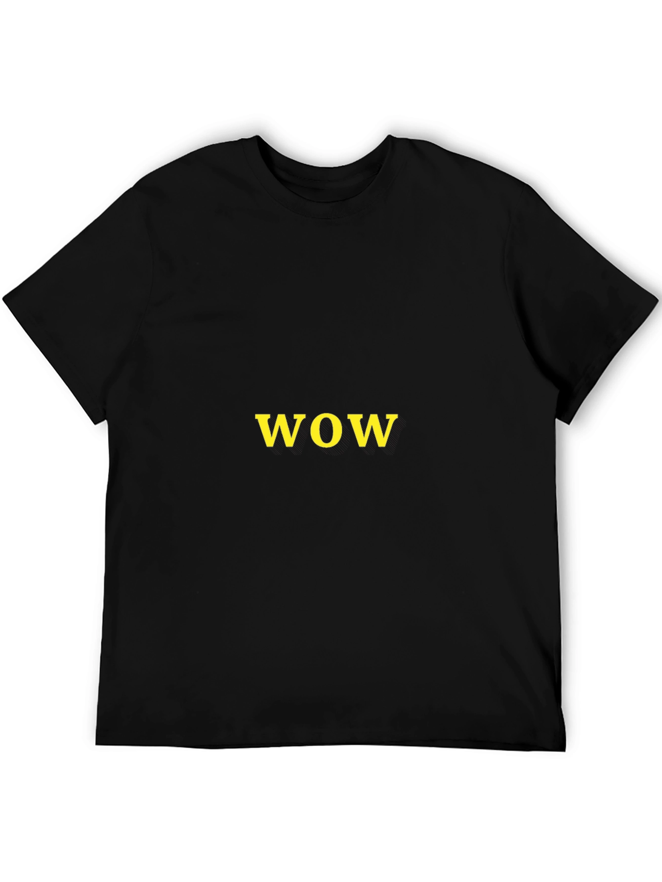 WOW Graphic Tee - Black Casual T-Shirt