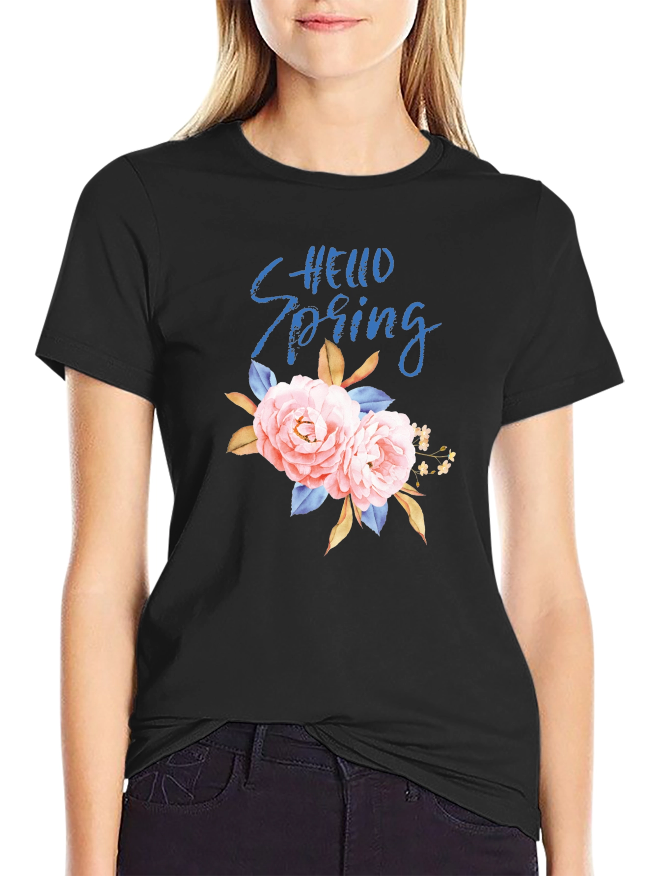 Hello Spring Floral Graphic Tee