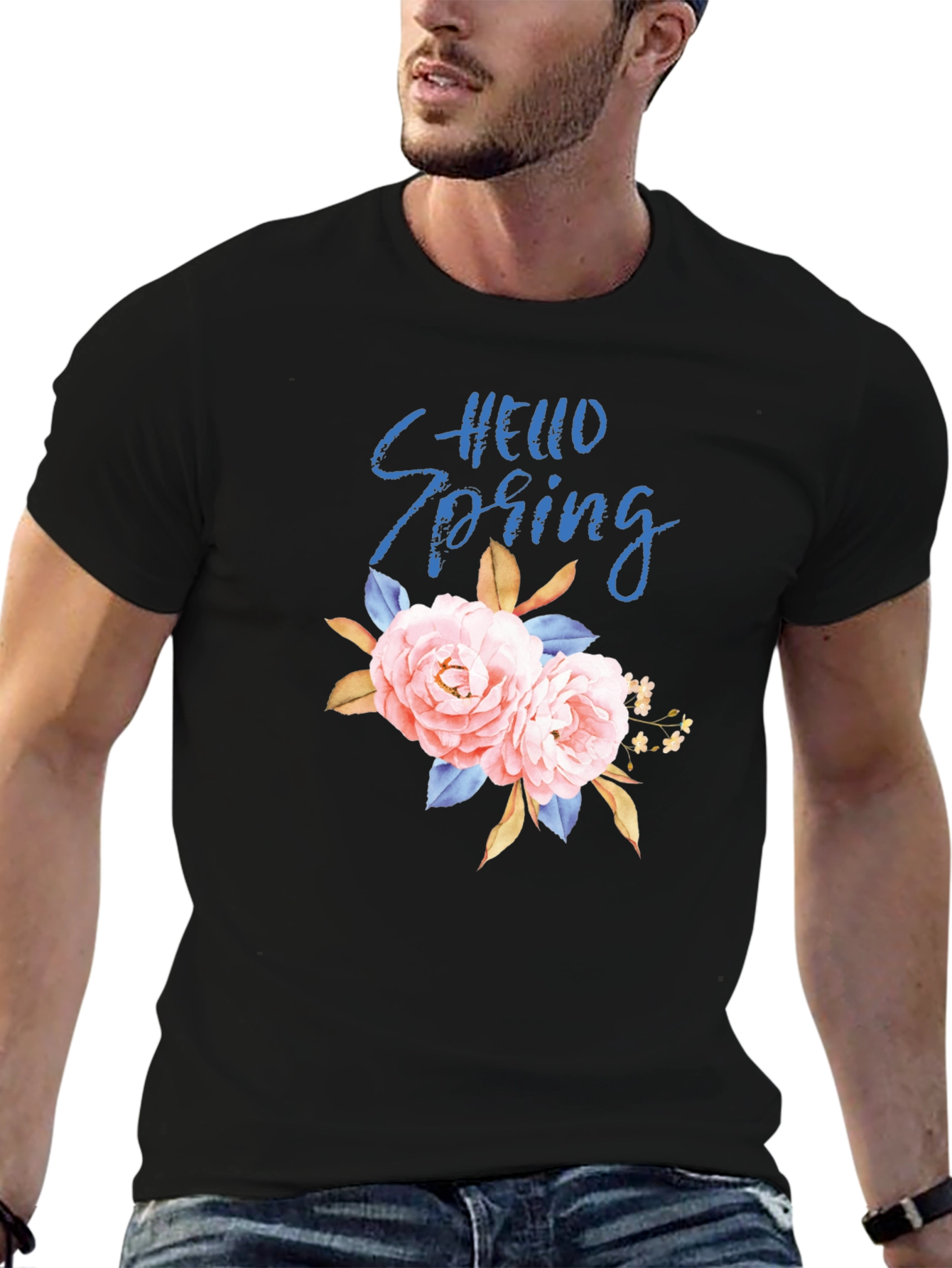 Hello Spring Floral Graphic Tee