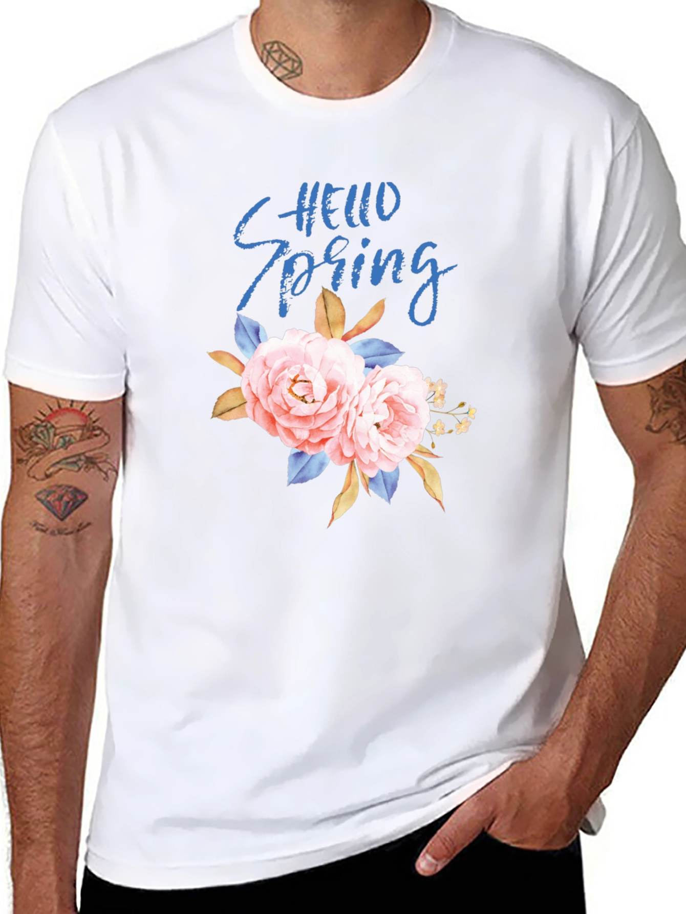 Hello Spring Floral Graphic Tee