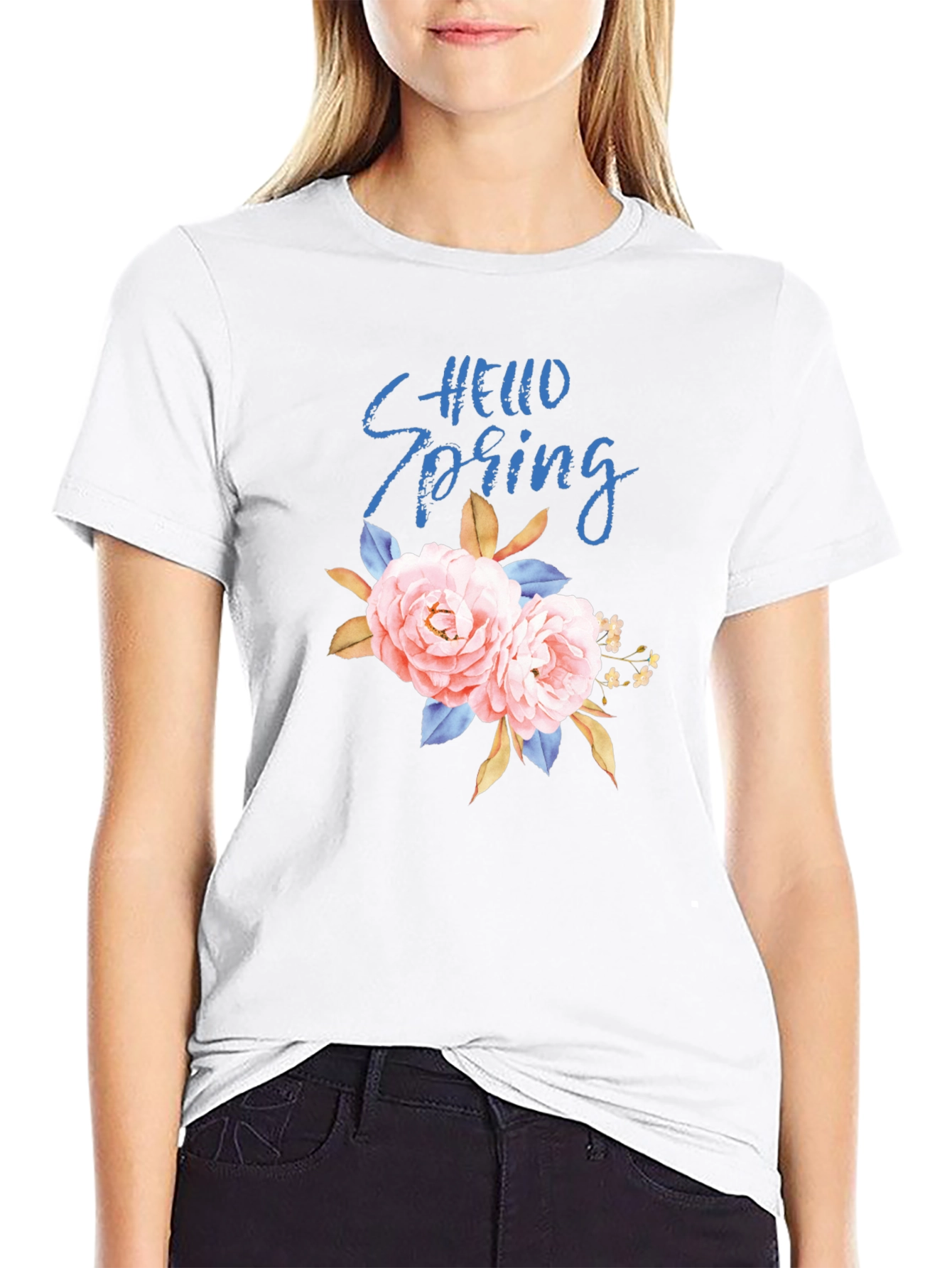 Hello Spring Floral Graphic Tee