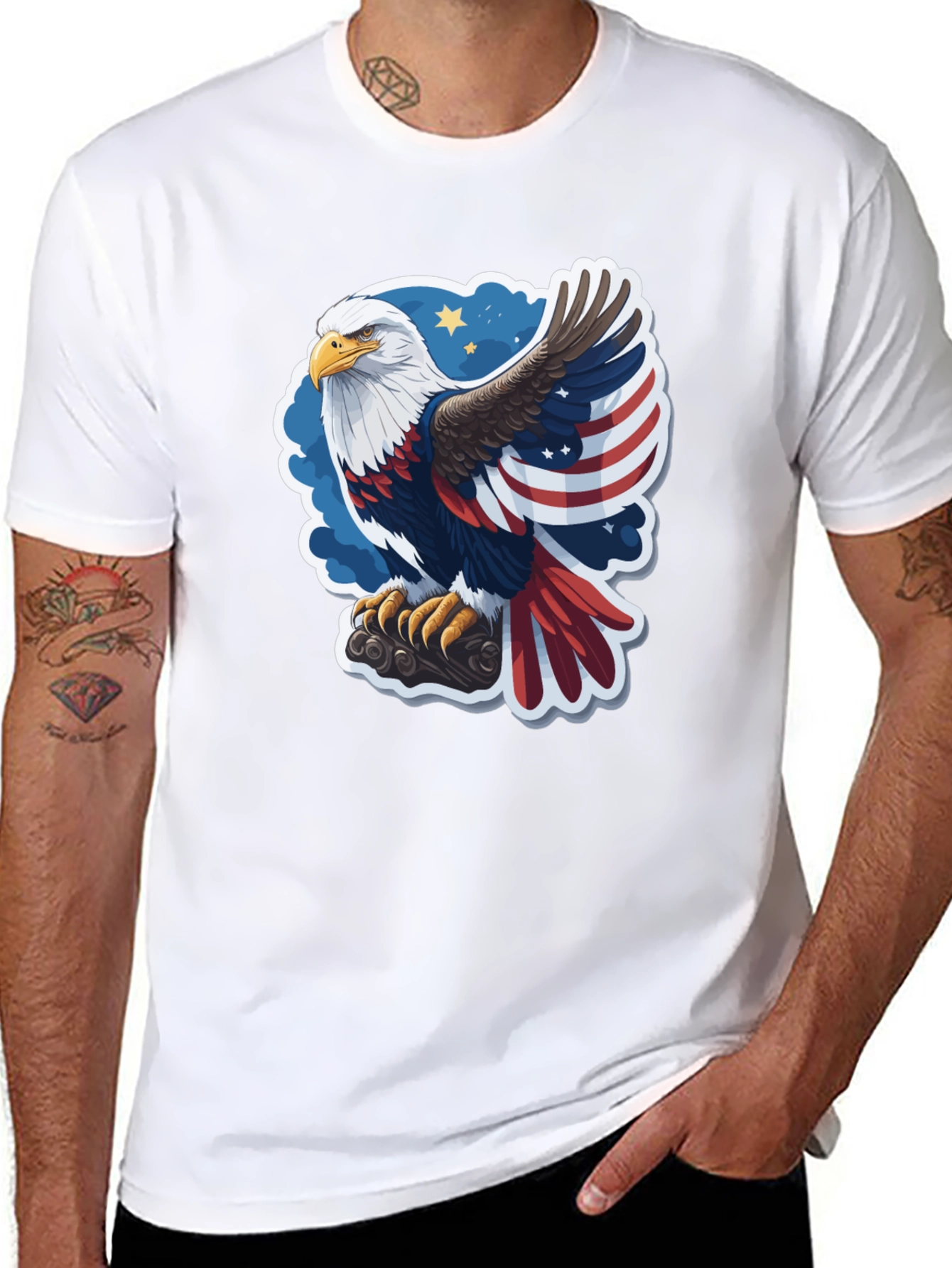 Patriotic Eagle Graphic Tee - USA Pride!