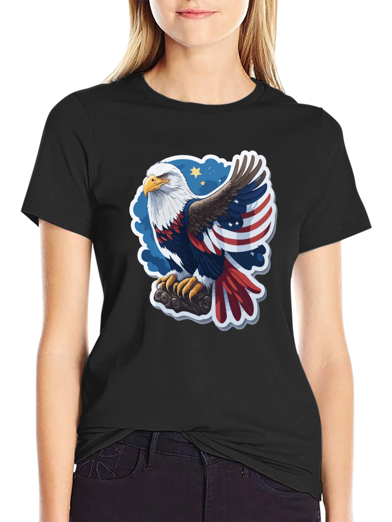 Patriotic Eagle Graphic Tee - USA Pride!