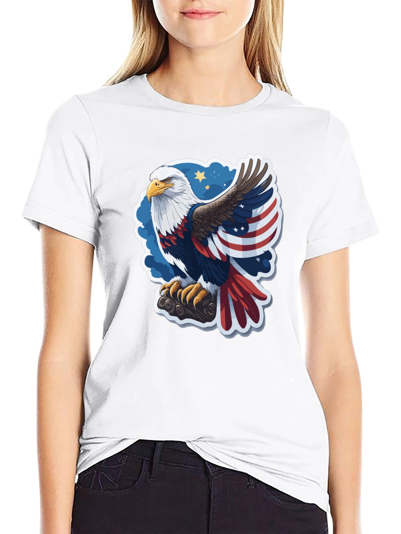 Patriotic Eagle Graphic Tee - USA Pride!