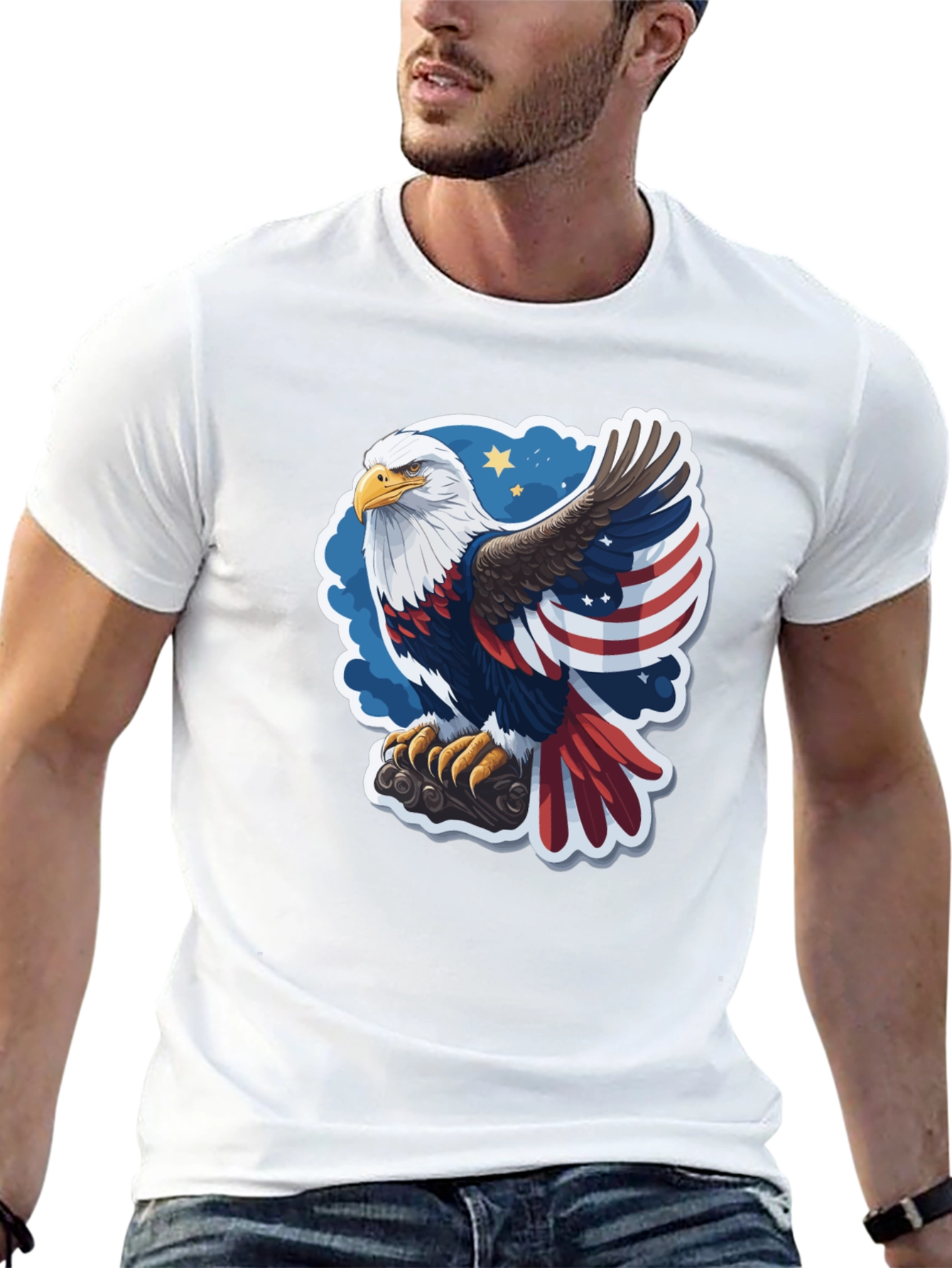 Patriotic Eagle Graphic Tee - USA Pride!