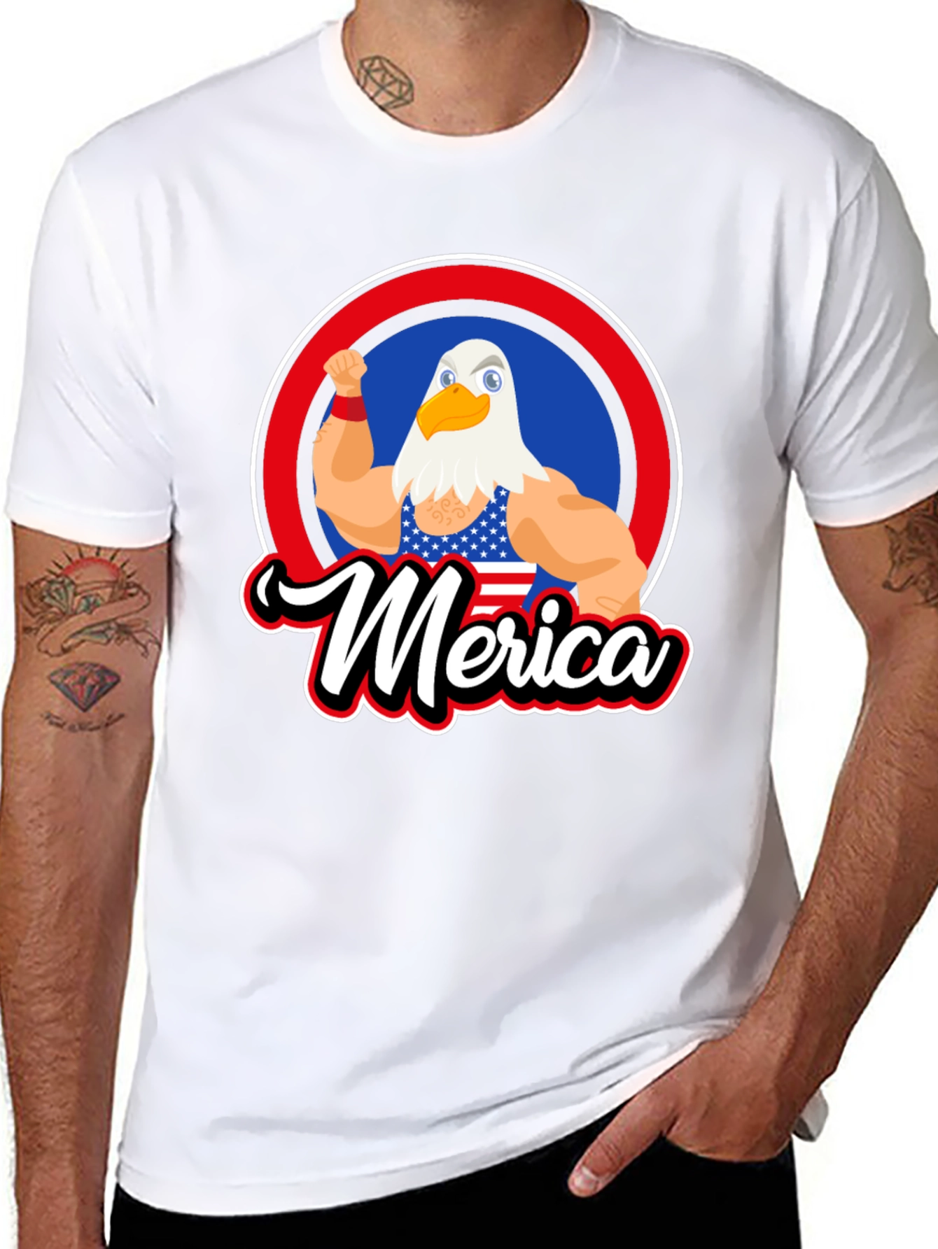 Patriotic Merica Eagle Graphic T-Shirt