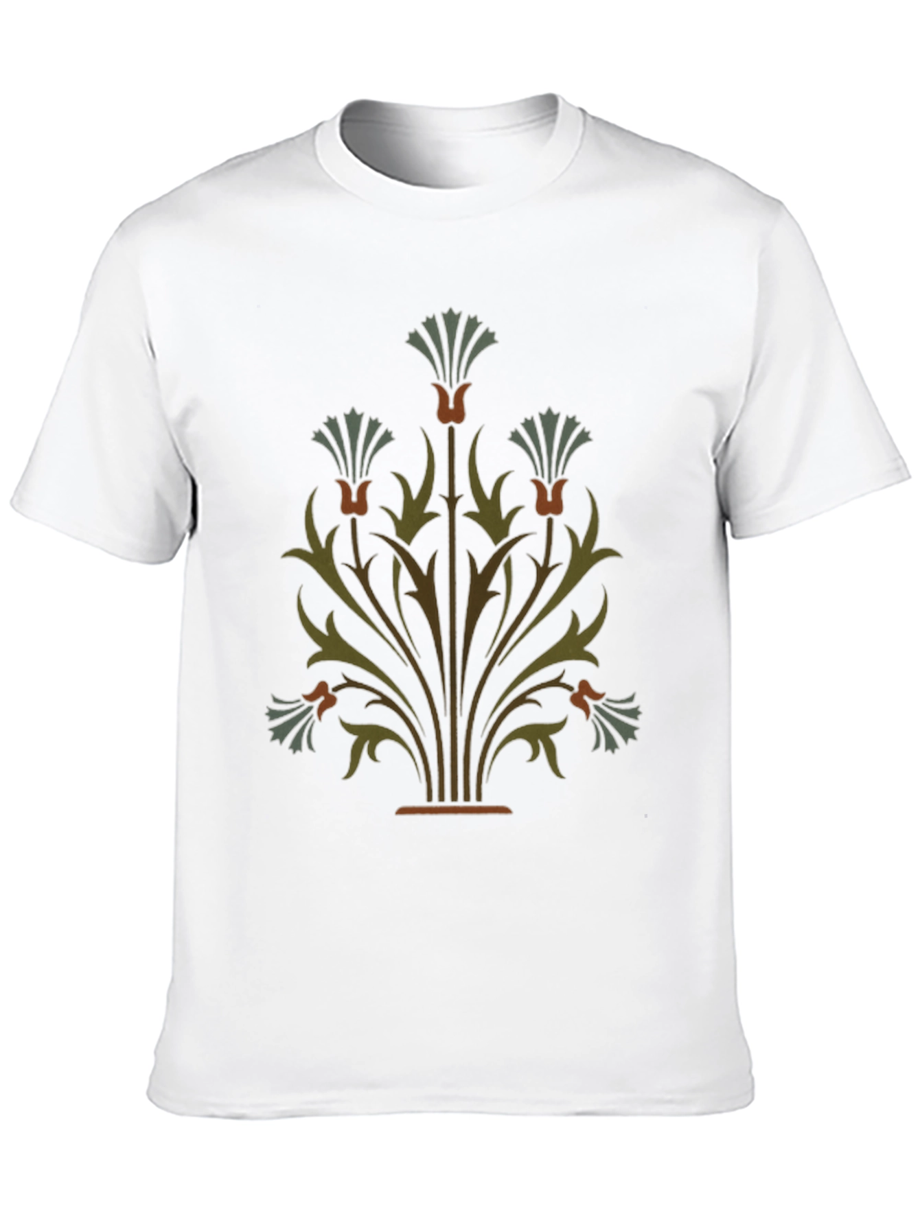 Elegant Floral Graphic Black T-Shirt