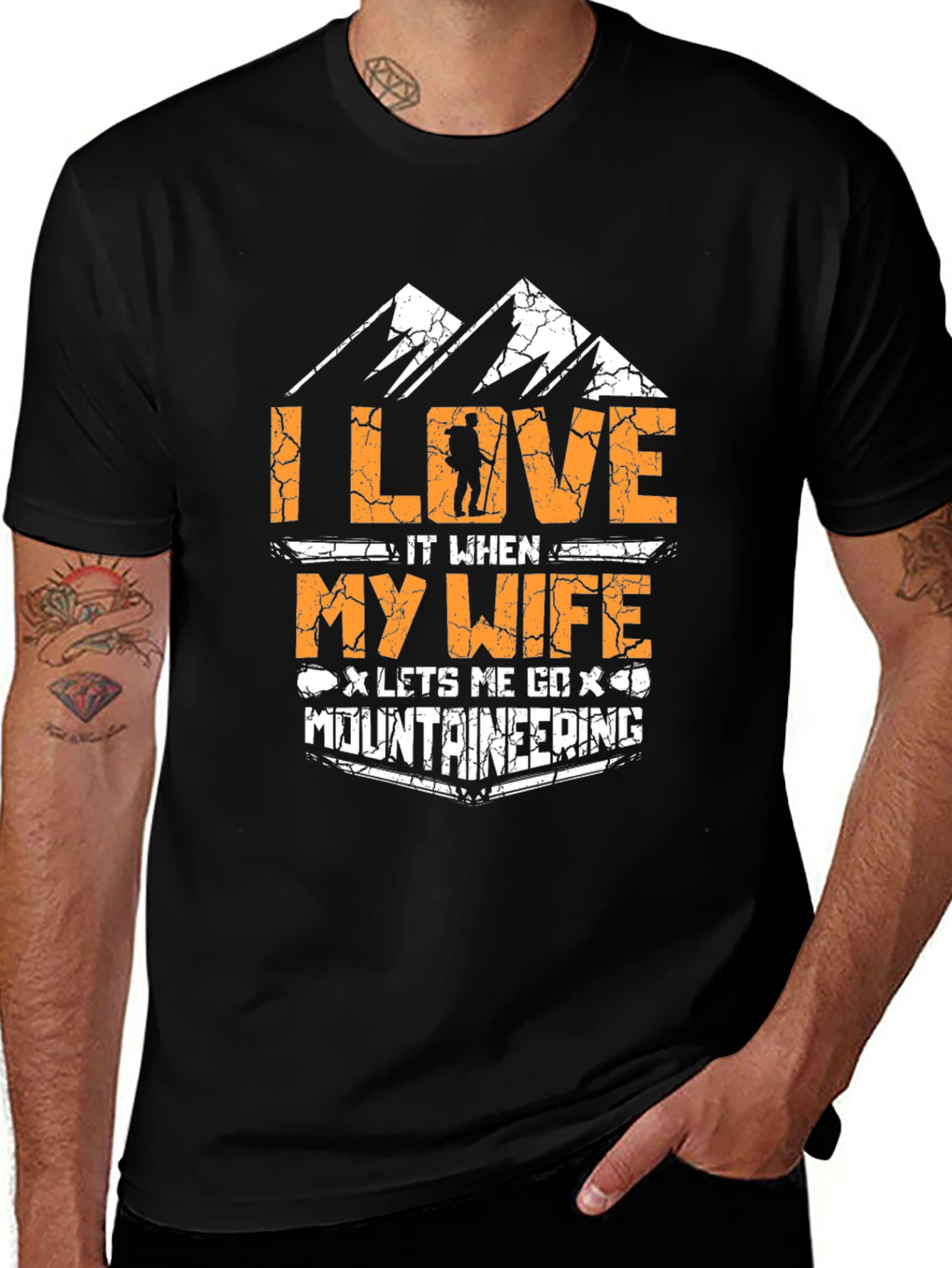I Love My Wife Mountaineering Black T-Shirt