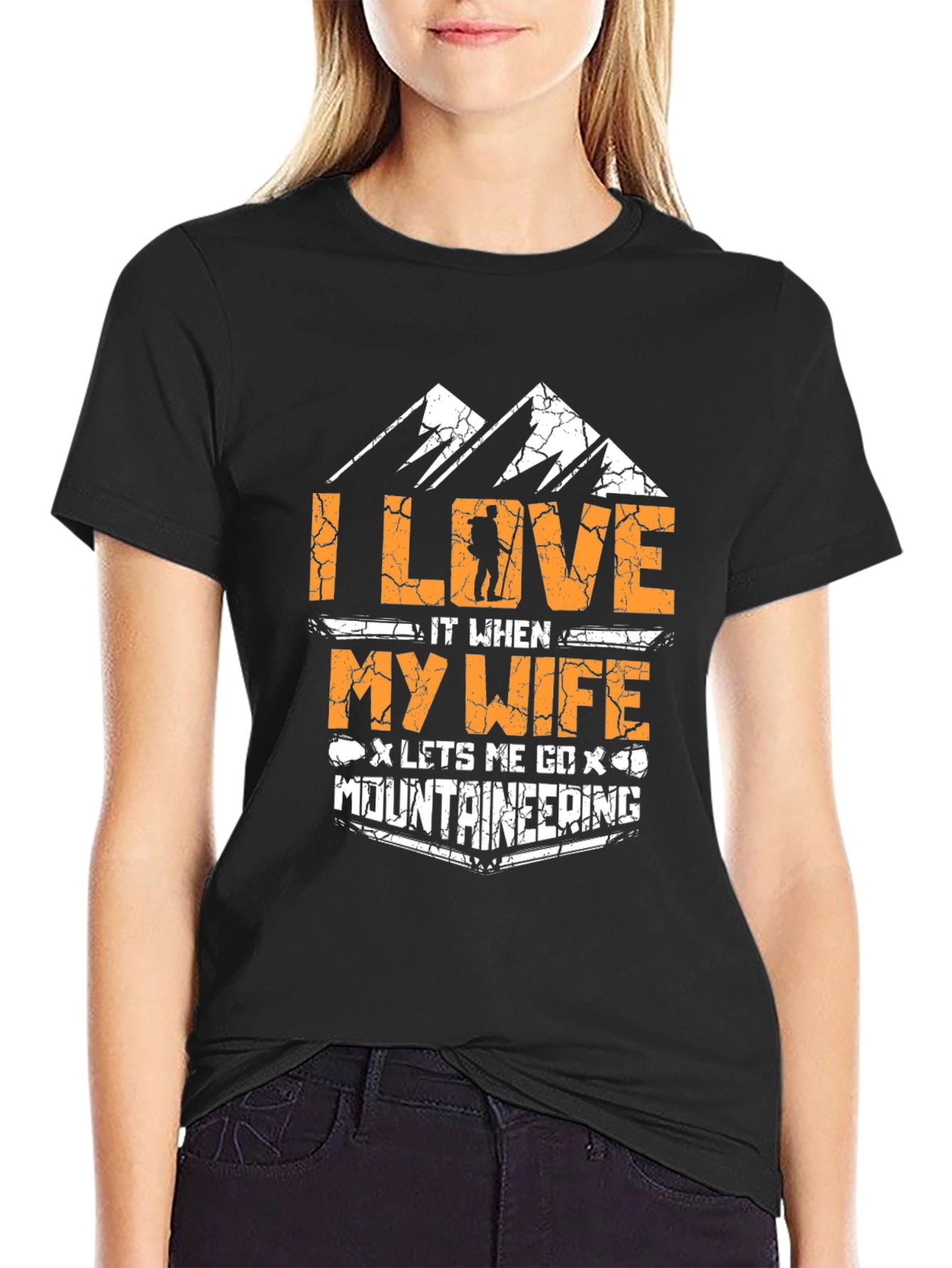 I Love My Wife Mountaineering Black T-Shirt