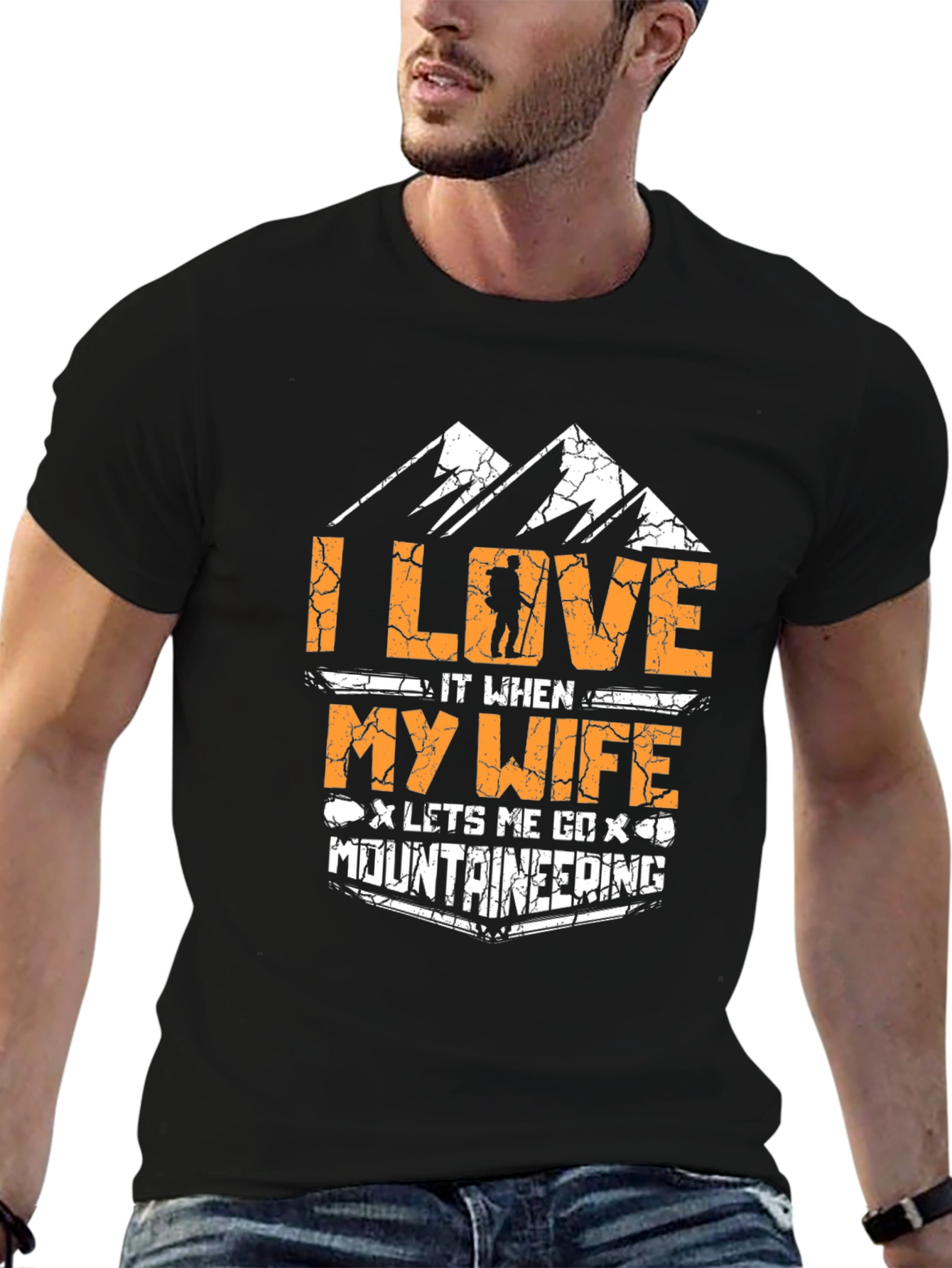 I Love My Wife Mountaineering Black T-Shirt