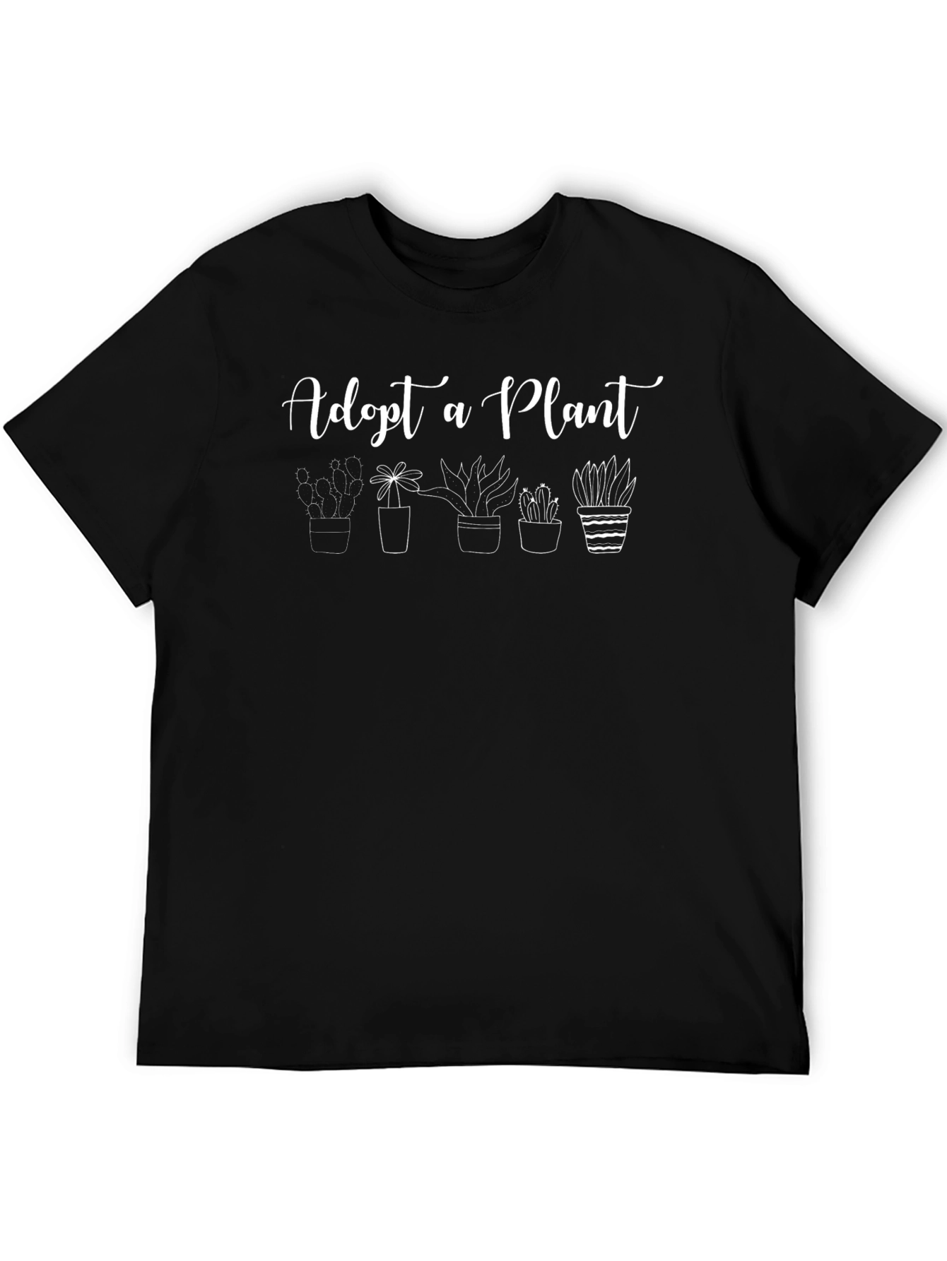 Adopt a Plant Graphic Tee Black Unisex Shirt