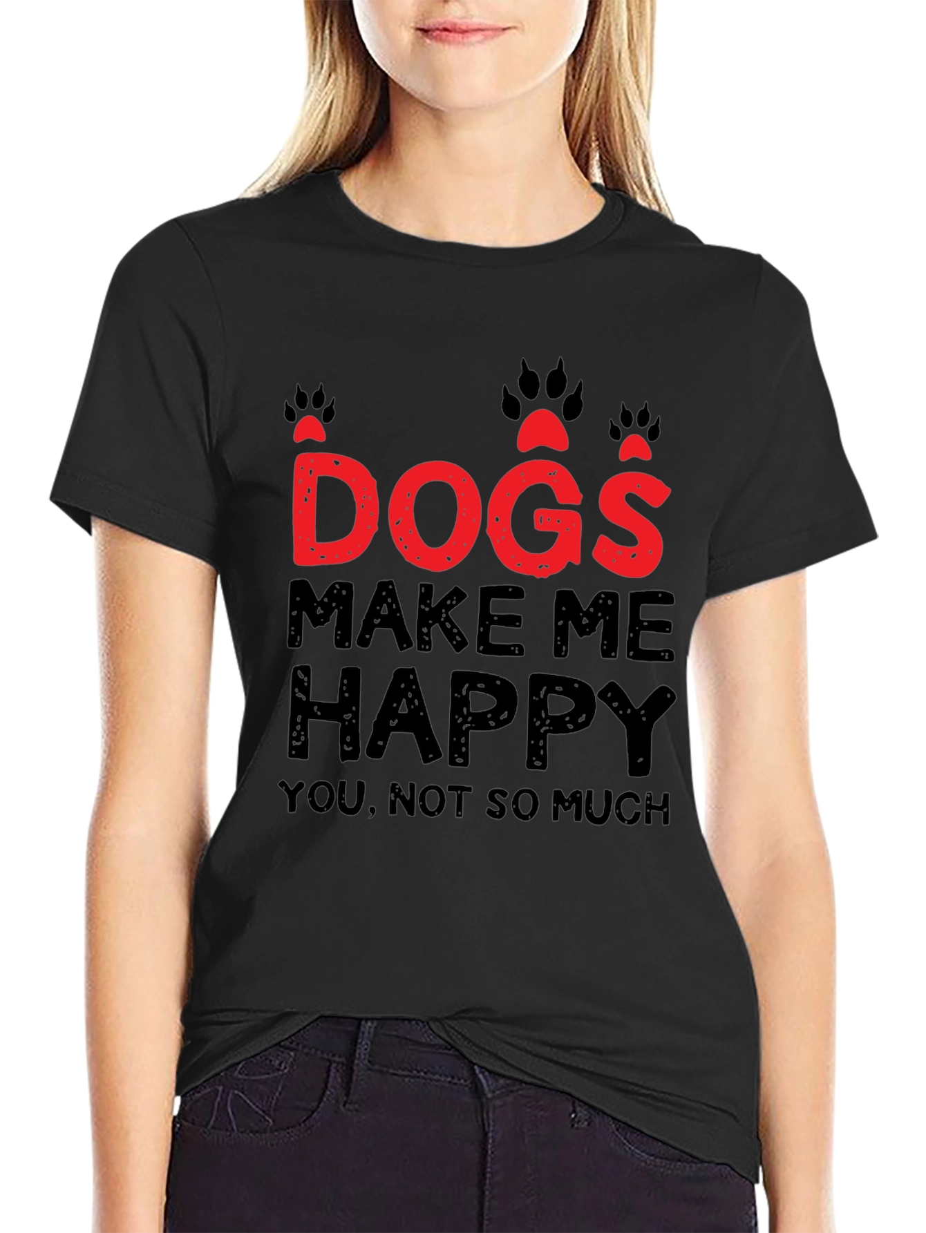 Dogs Make Me Happy Graphic T-Shirt
