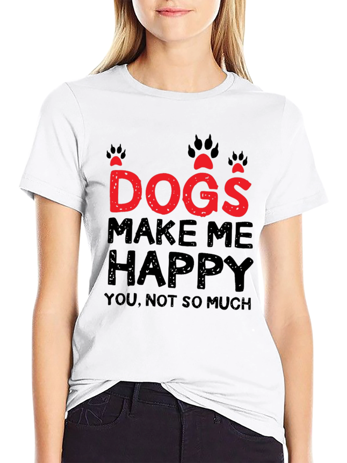 Dogs Make Me Happy Graphic T-Shirt