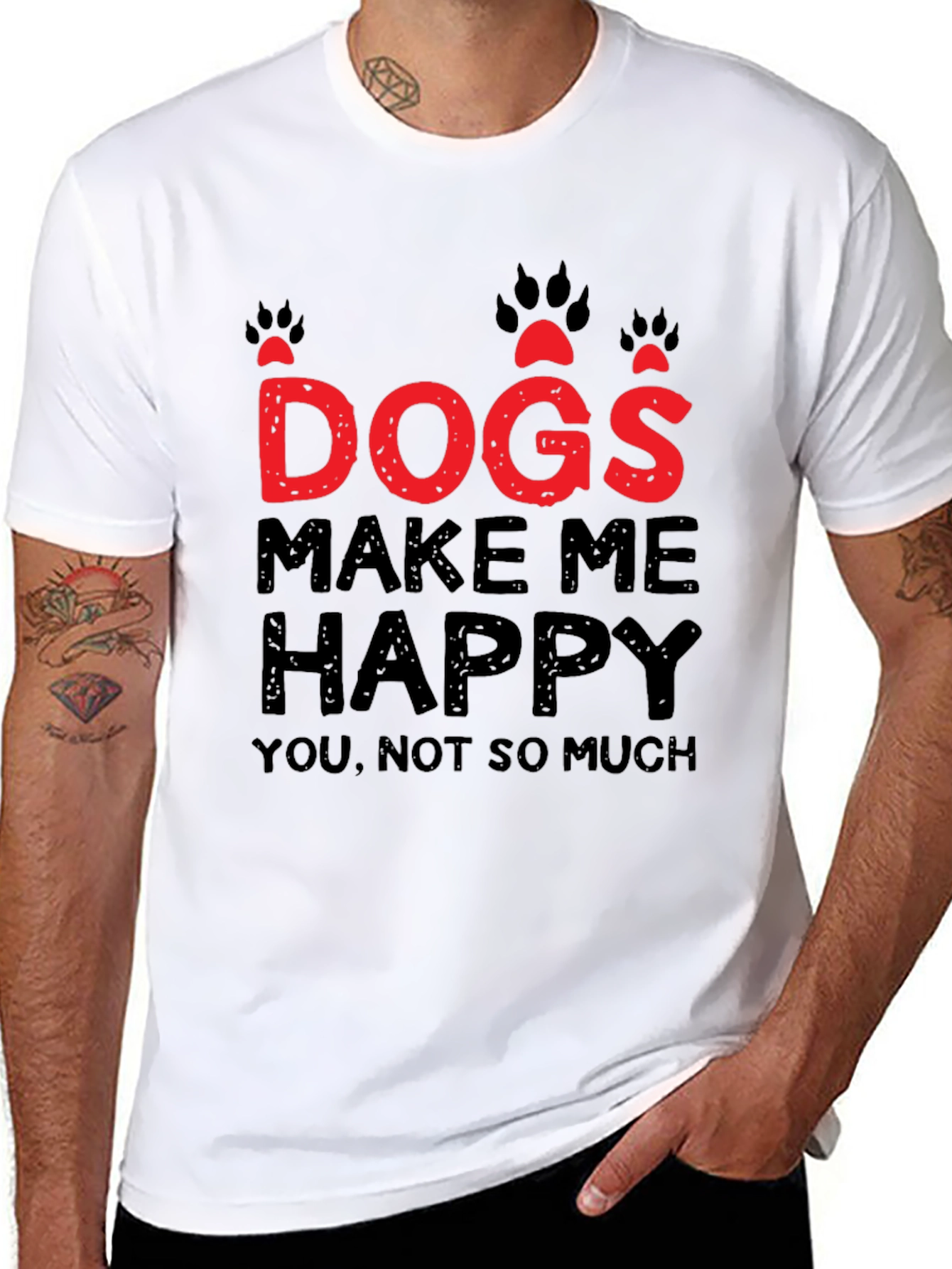 Dogs Make Me Happy Graphic T-Shirt