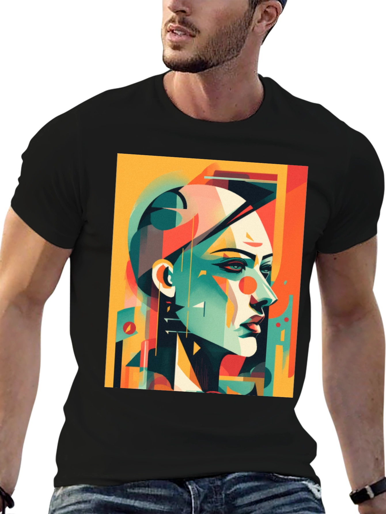 Abstract Geometric Portrait T-Shirt