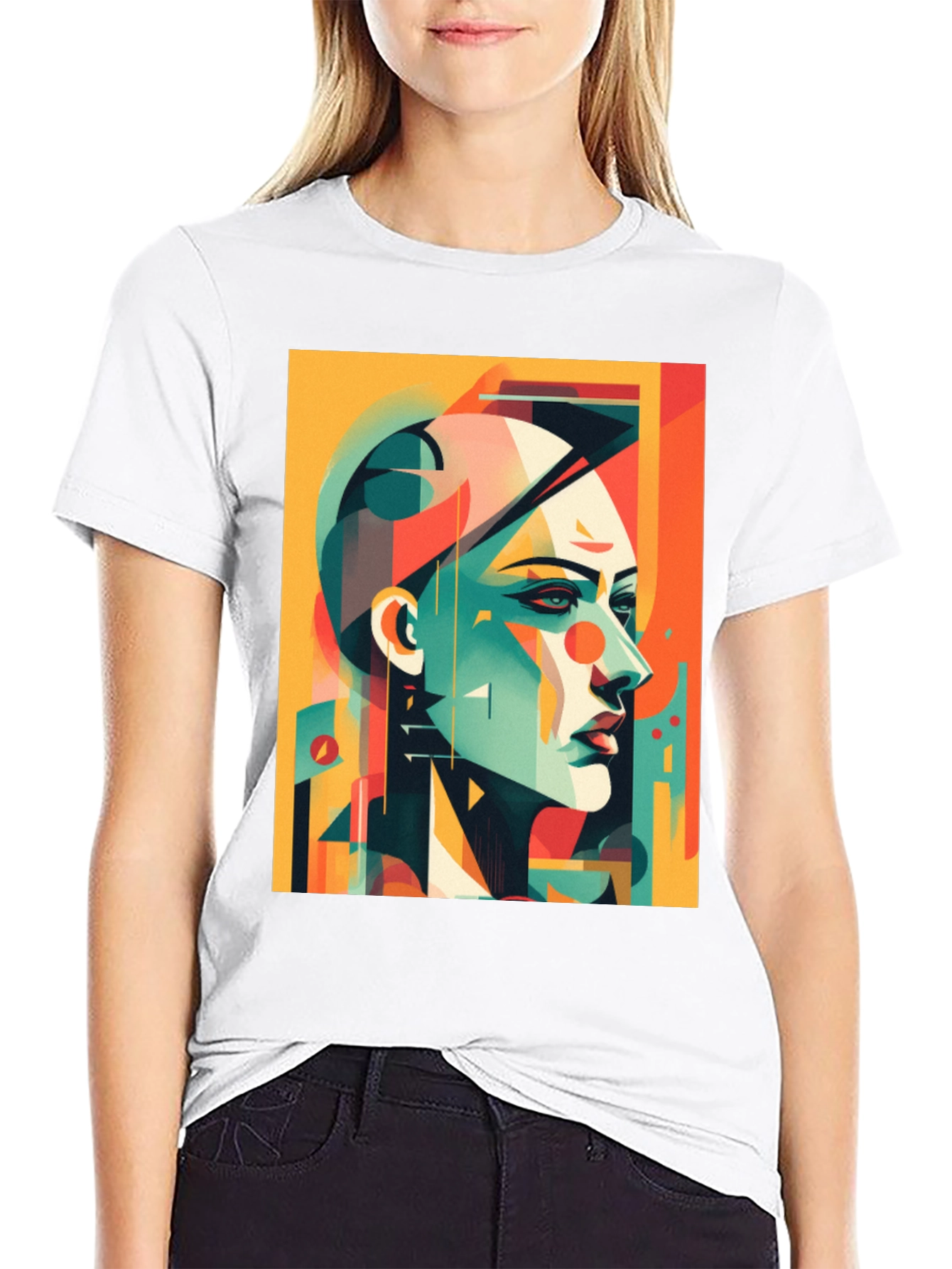 Abstract Geometric Portrait T-Shirt