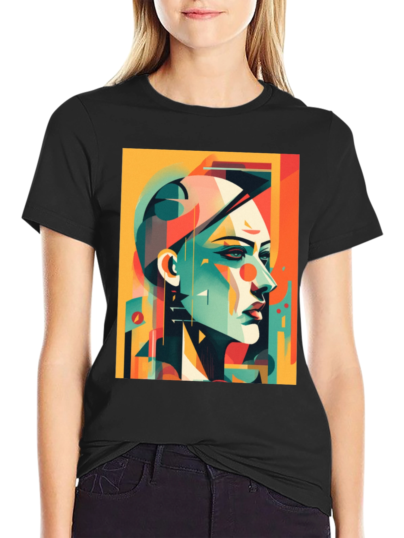 Abstract Geometric Portrait T-Shirt