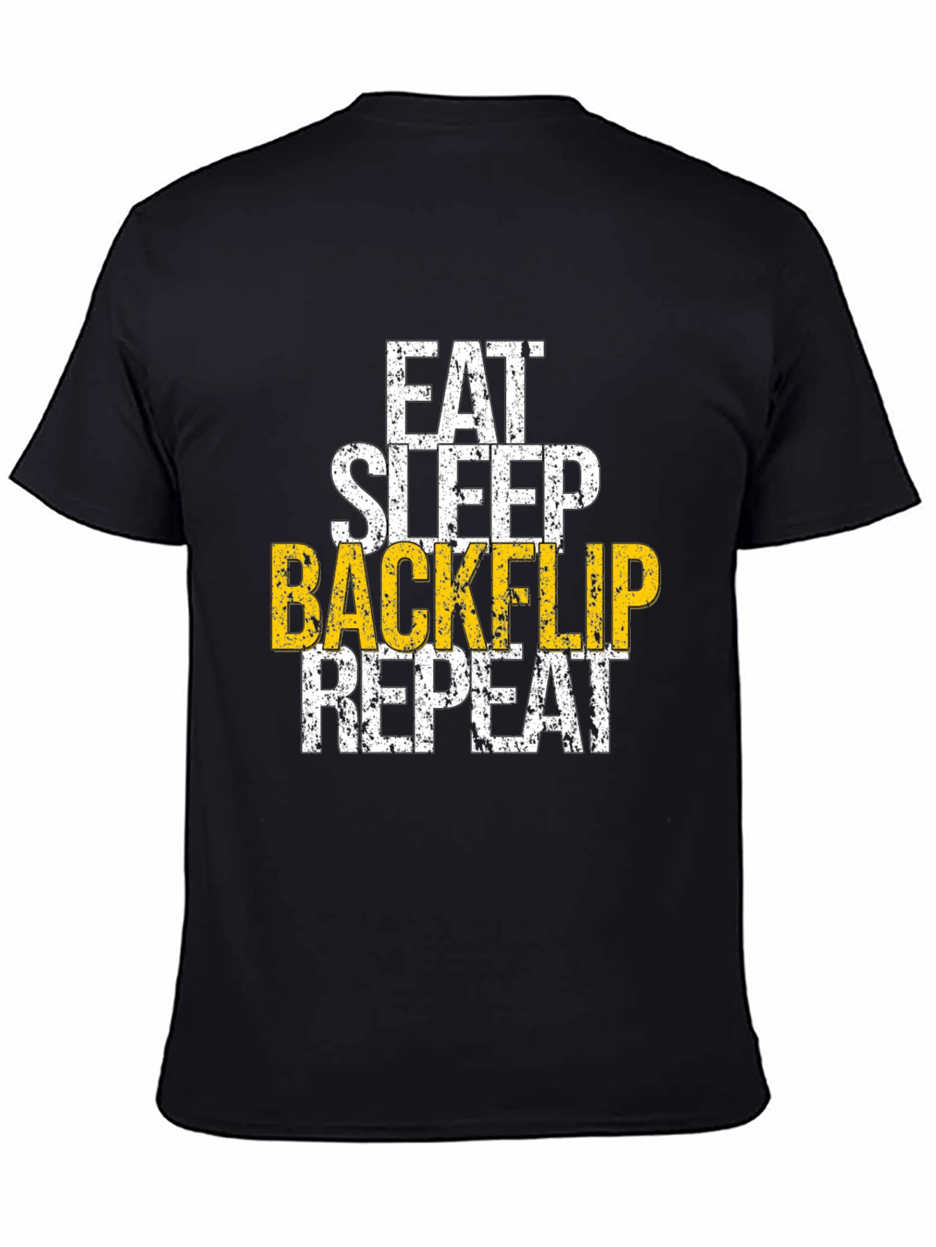 Eat Sleep Backflip Repeat Graphic Tee - Black