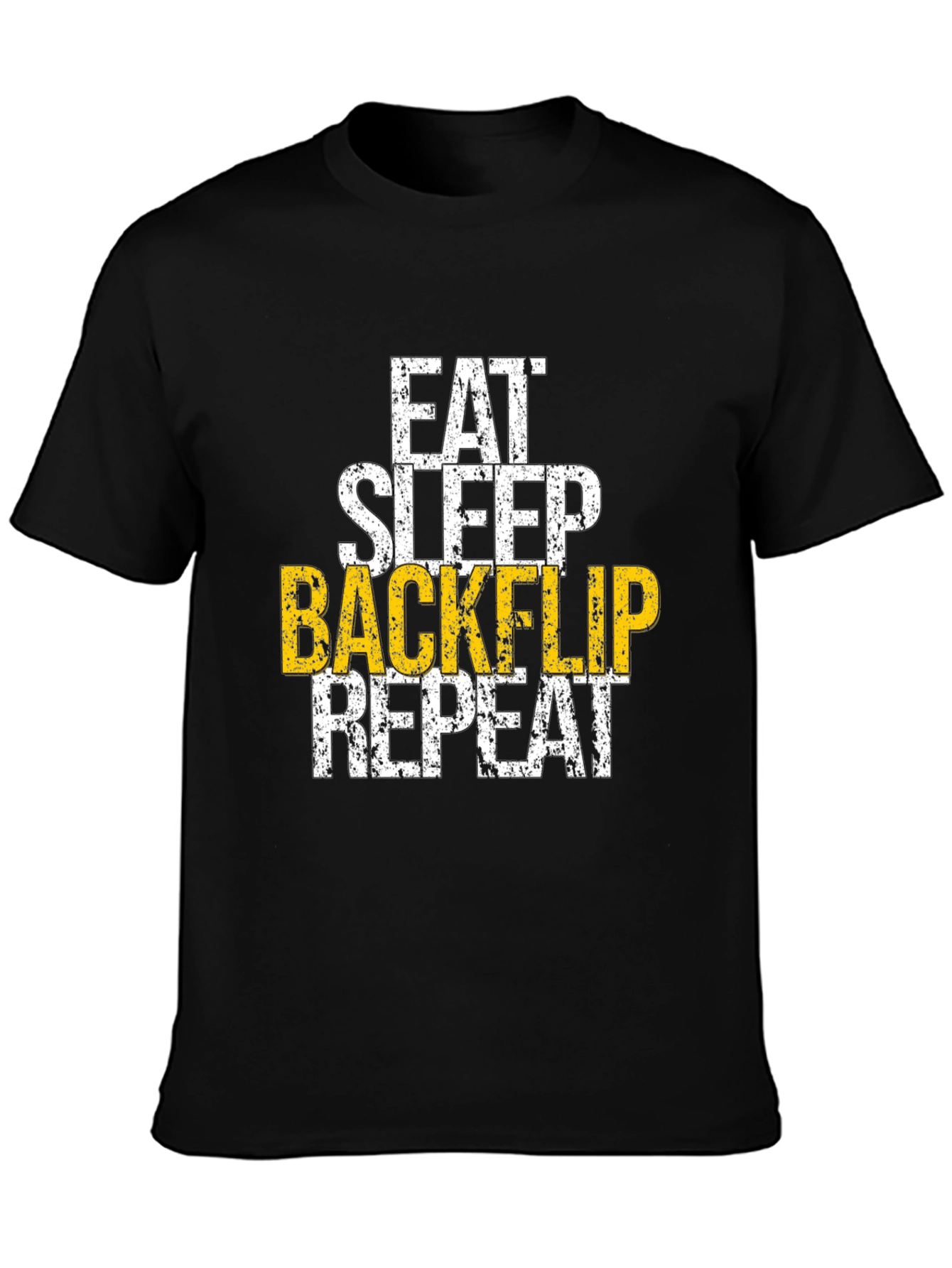 Eat Sleep Backflip Repeat Graphic Tee - Black