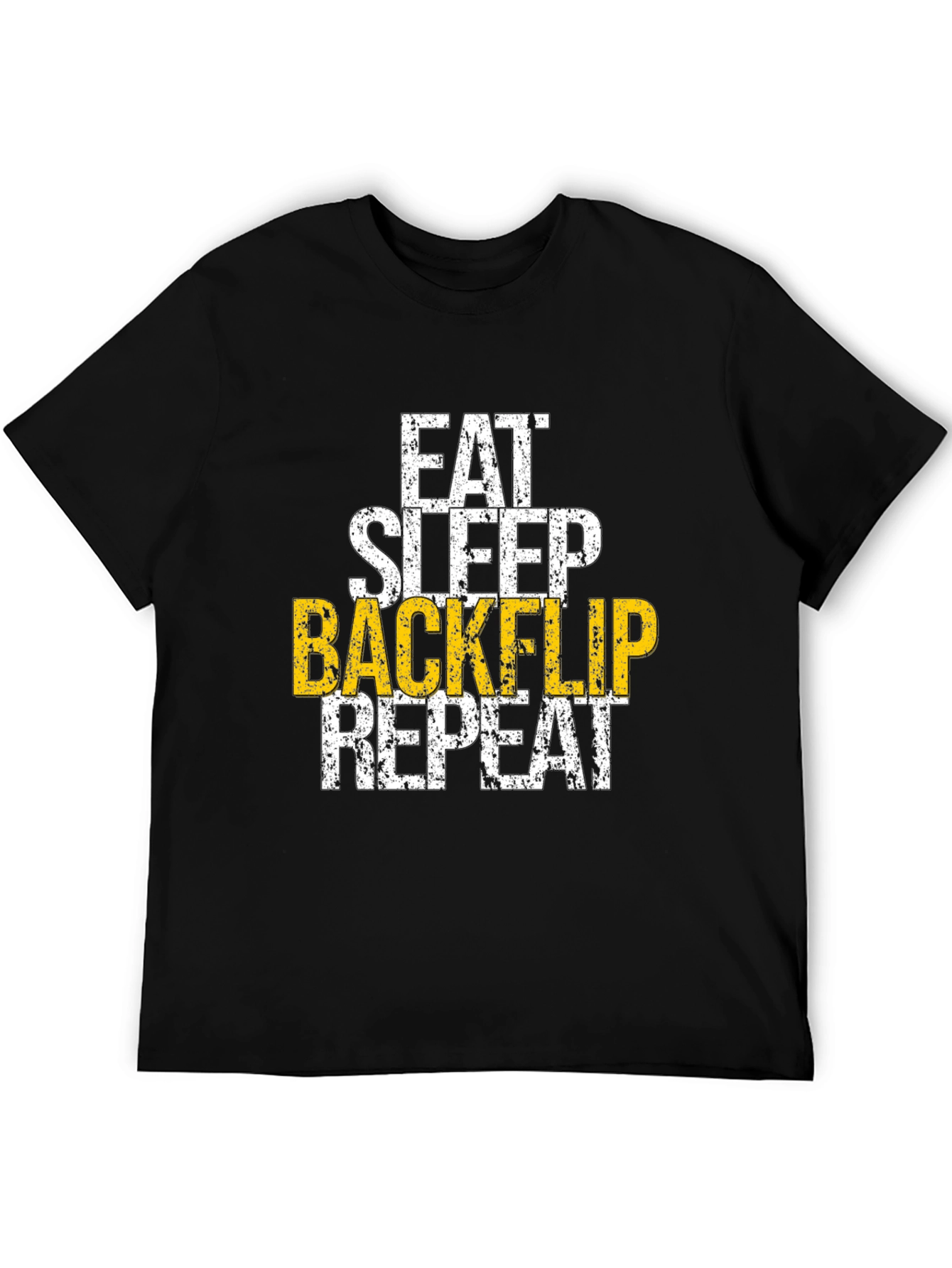 Eat Sleep Backflip Repeat Graphic Tee - Black