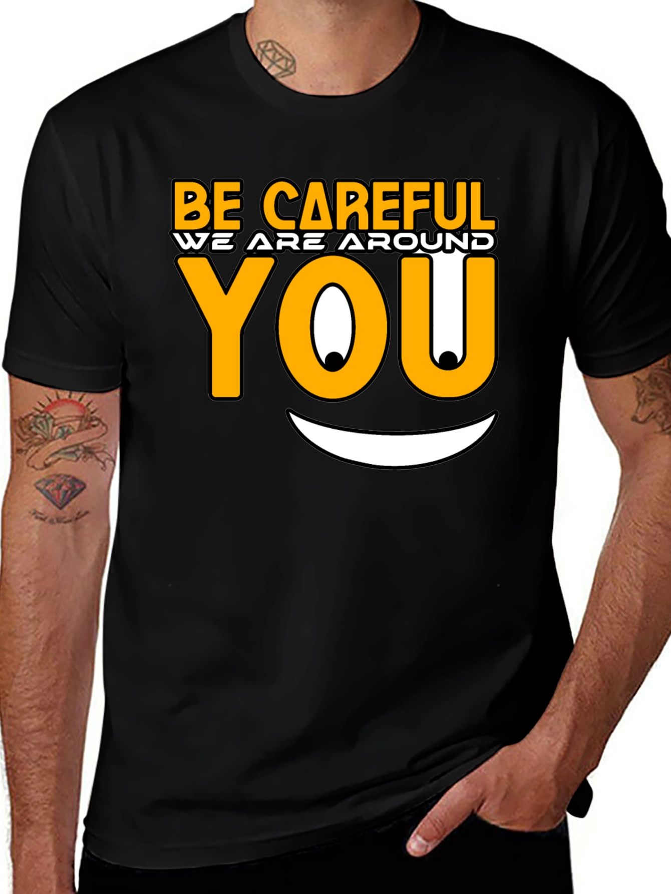Be Careful Graphic T-Shirt - Funny Novelty Tee