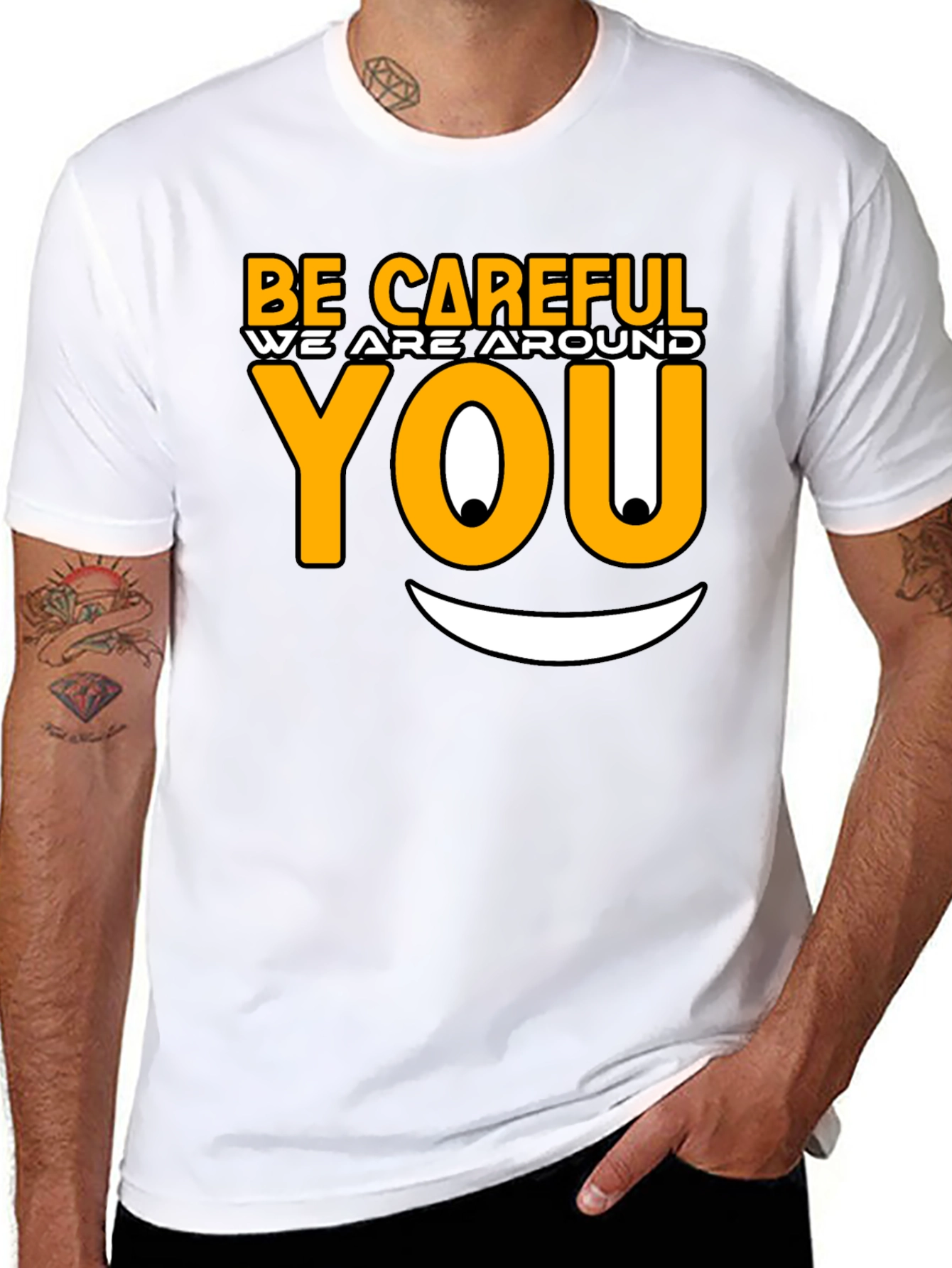 Be Careful Graphic T-Shirt - Funny Novelty Tee