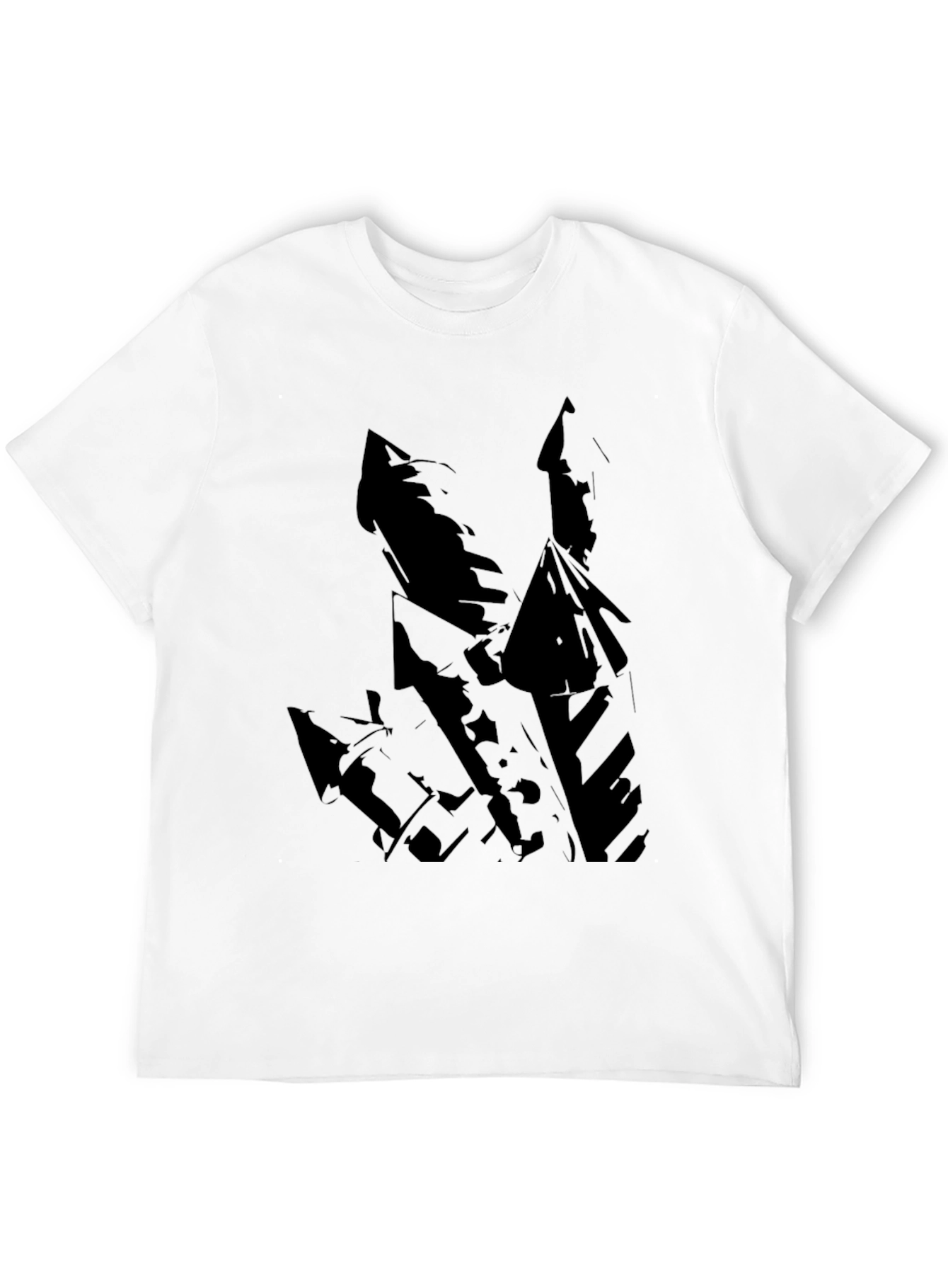 Mens Black T-Shirt with Abstract Castle Design