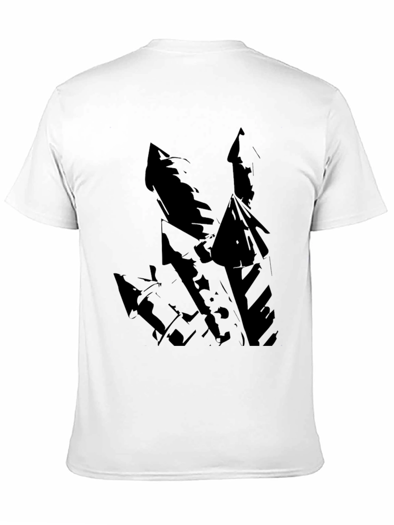 Mens Black T-Shirt with Abstract Castle Design