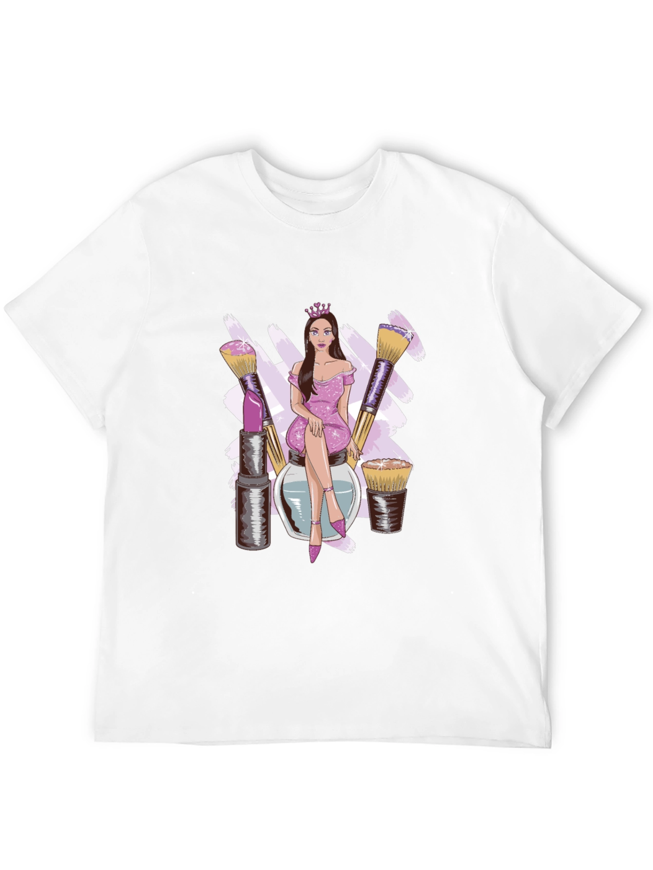 Makeup Queen Graphic Tee - Stylish Black T-Shirt