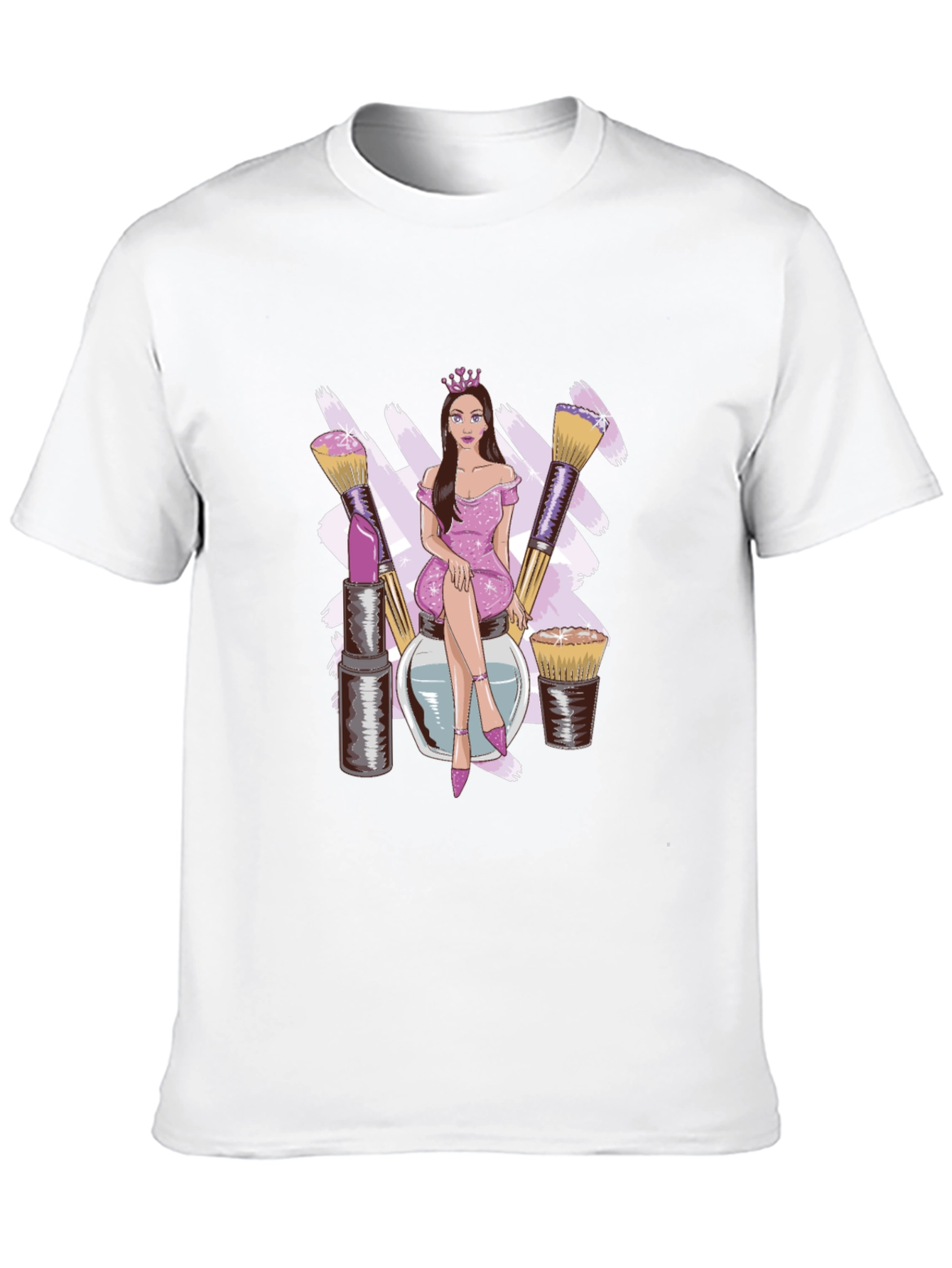 Makeup Queen Graphic Tee - Stylish Black T-Shirt