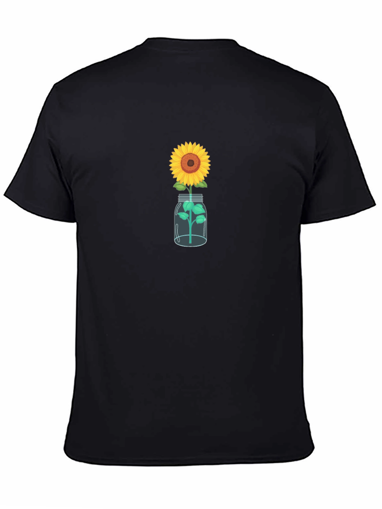 Sunflower in Jar Graphic Tee - Black