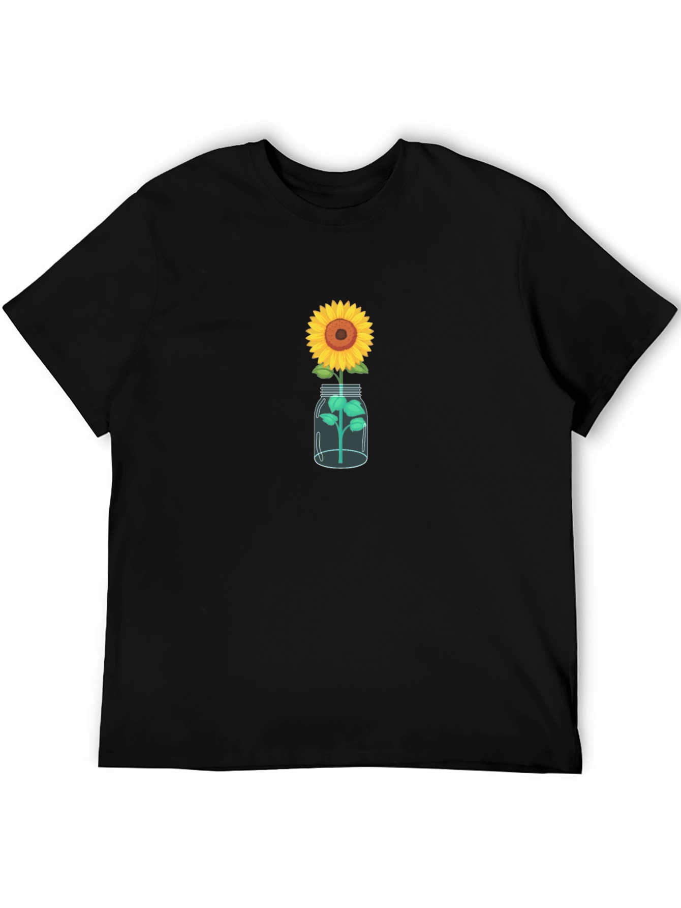Sunflower in Jar Graphic Tee - Black