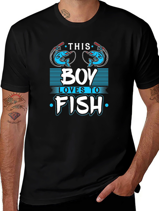 This Boy Loves To Fish T-Shirt - Fishing Enthusiast Tee